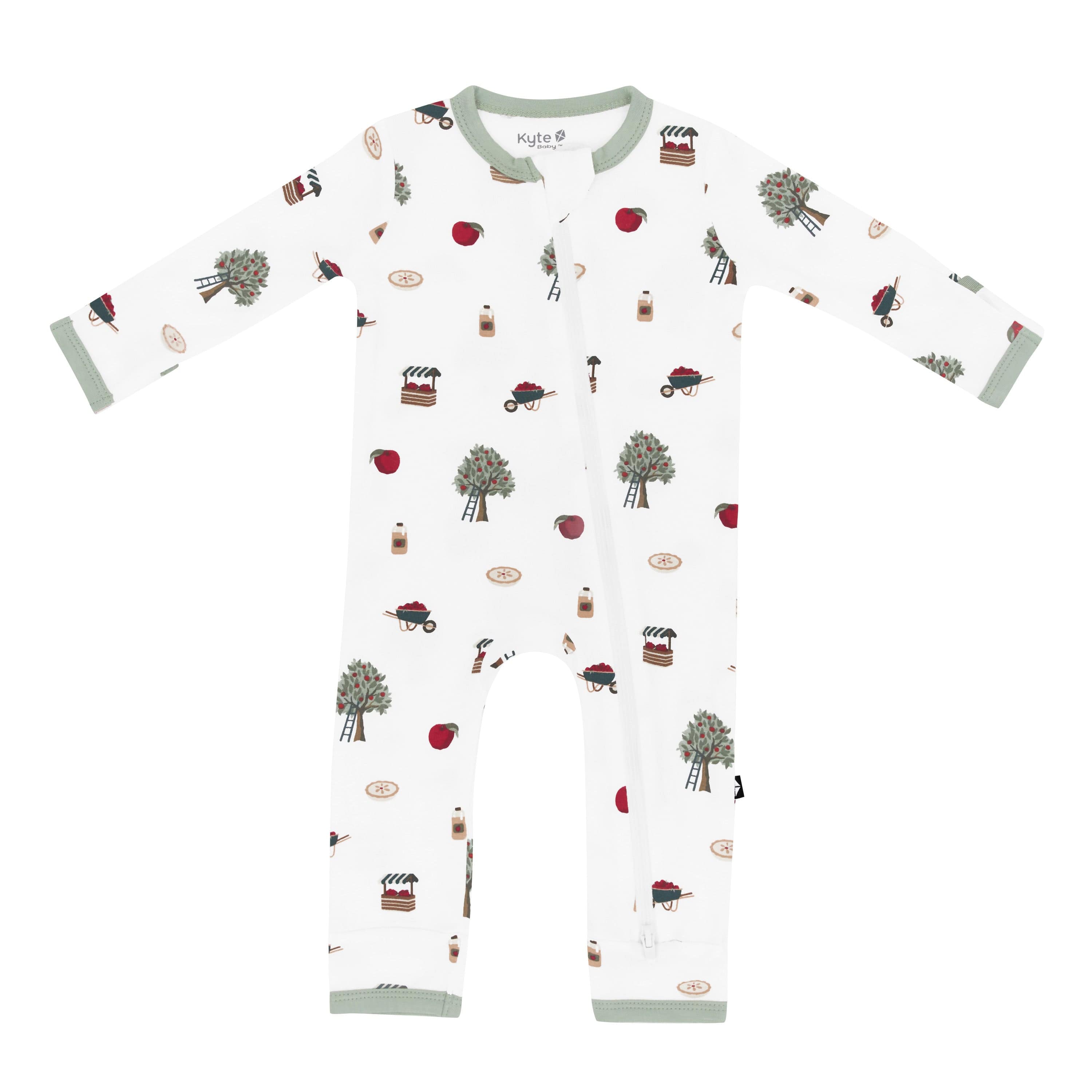 Kyte Baby Zippered Rompers Zippered Romper in Apple Orchard