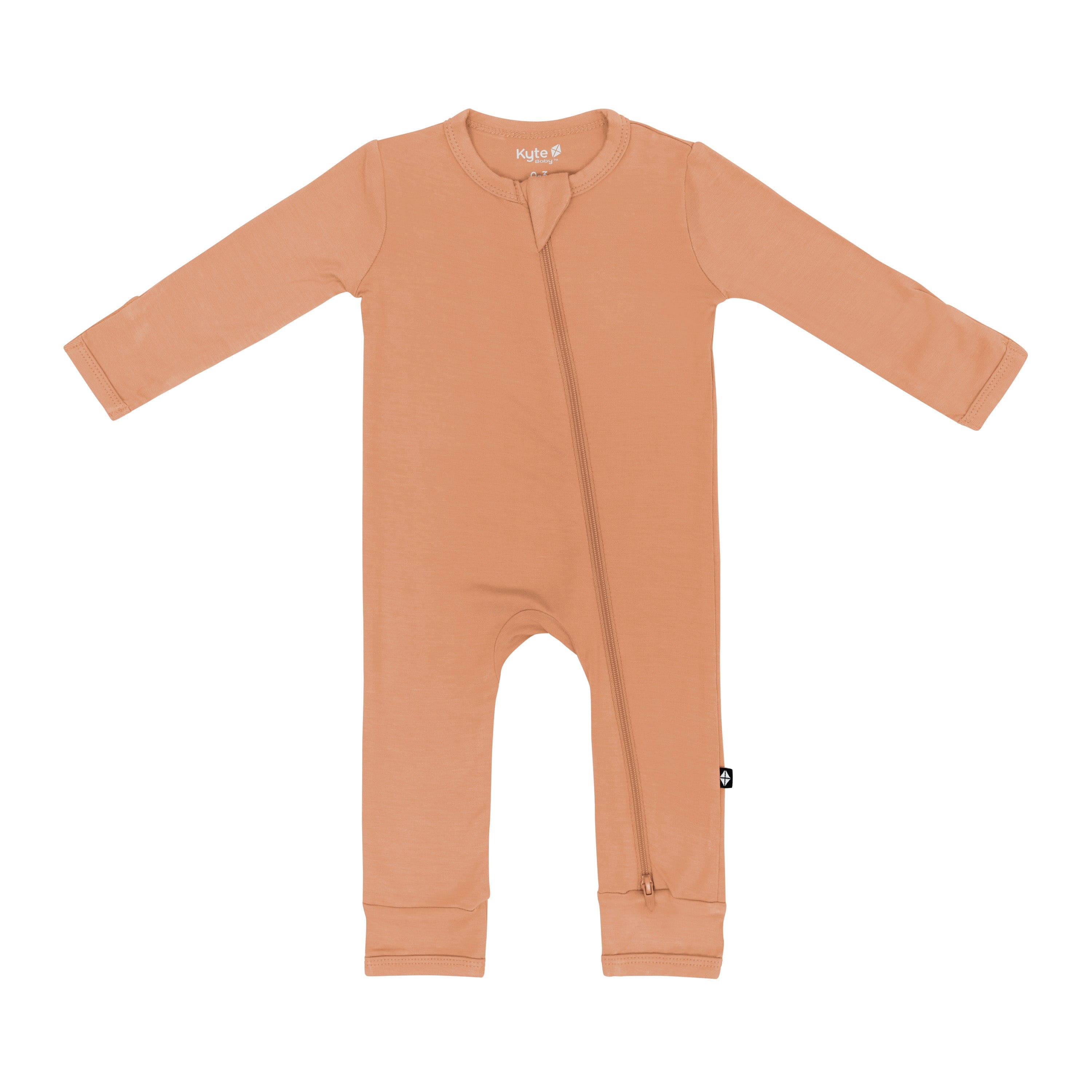 Kyte Baby Zippered Rompers Zippered Romper in Apricot