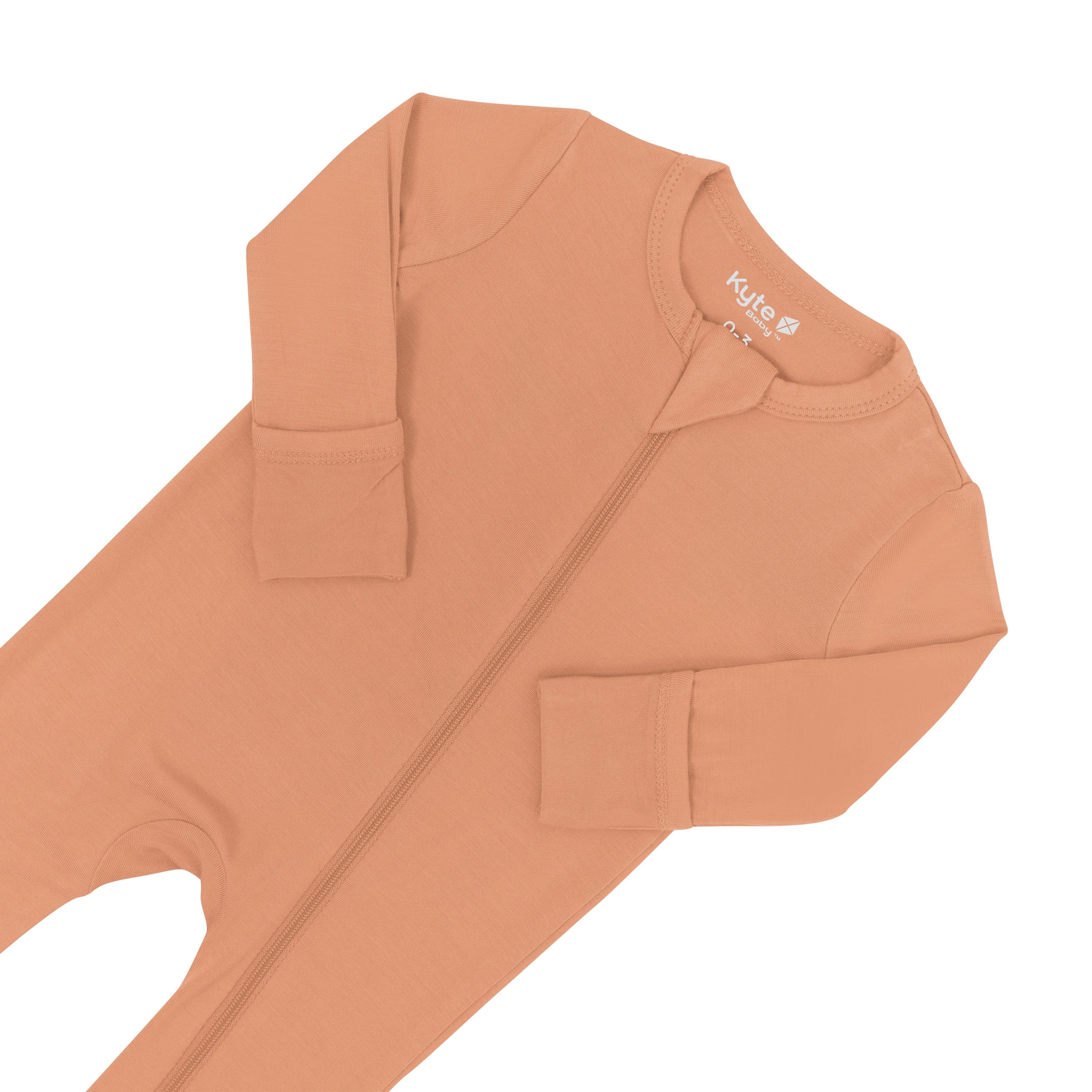Kyte Baby Zippered Rompers Zippered Romper in Apricot