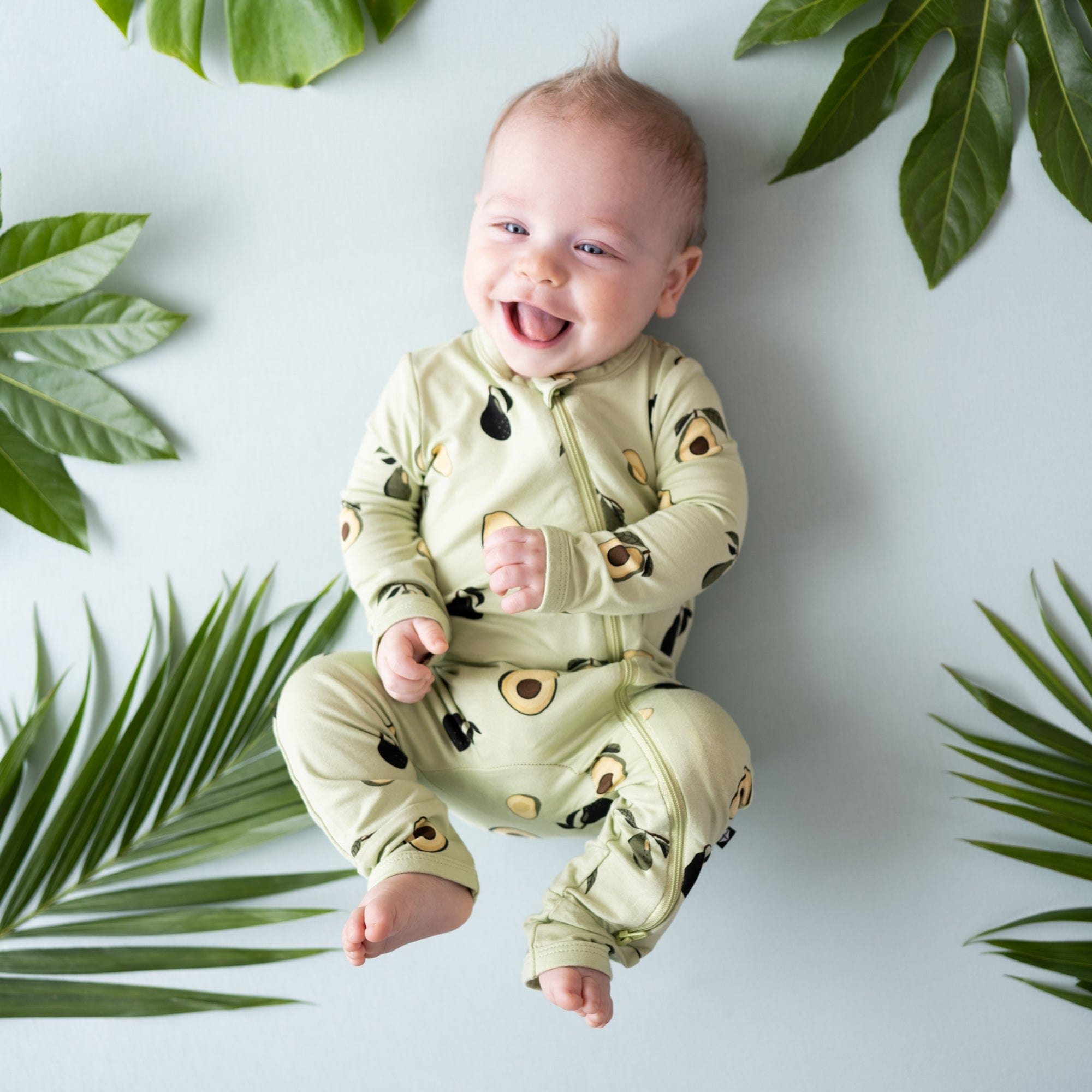 Kyte Baby Zippered Rompers Zippered Romper in Avocado