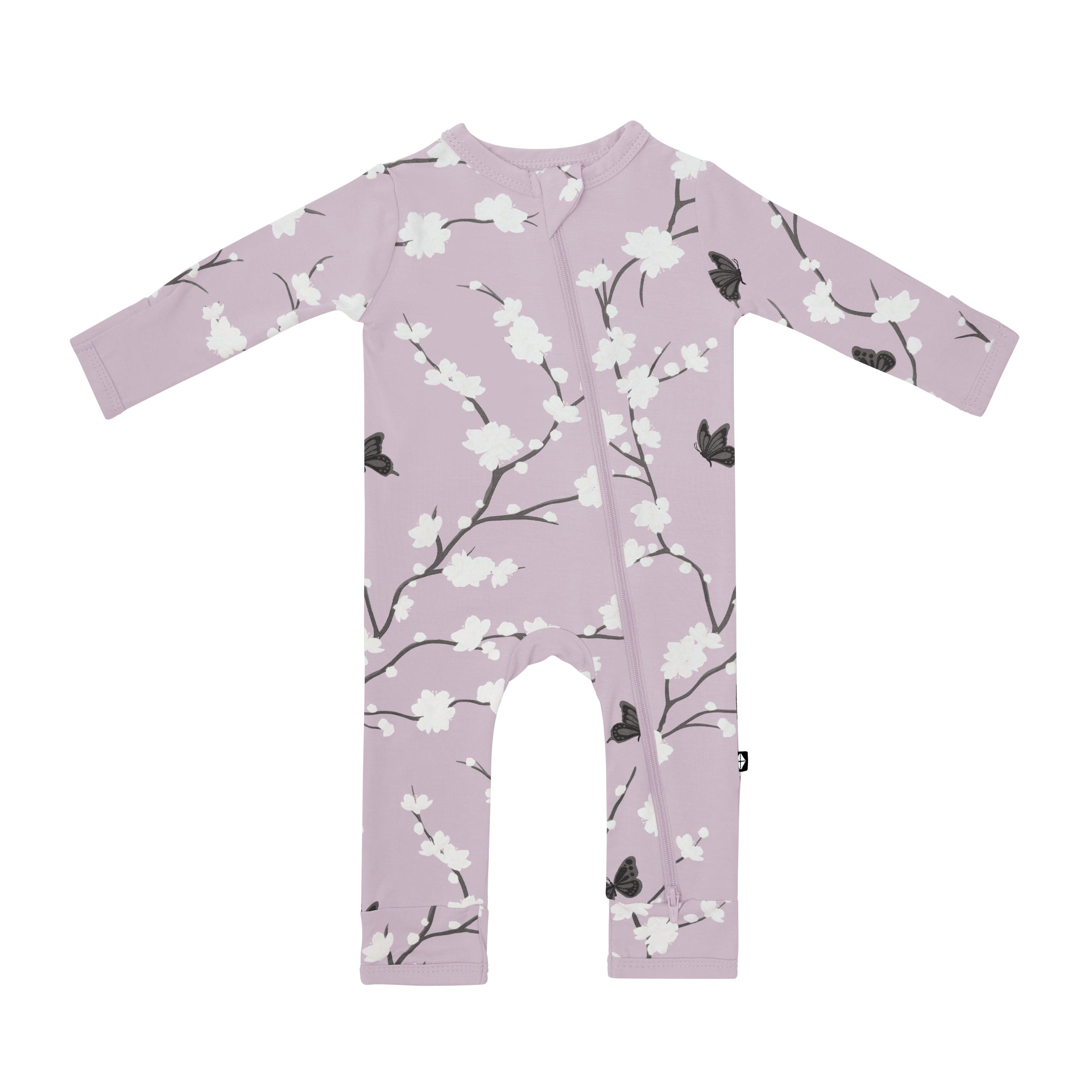 Kyte Baby Zippered Romper in Cherry Blossom