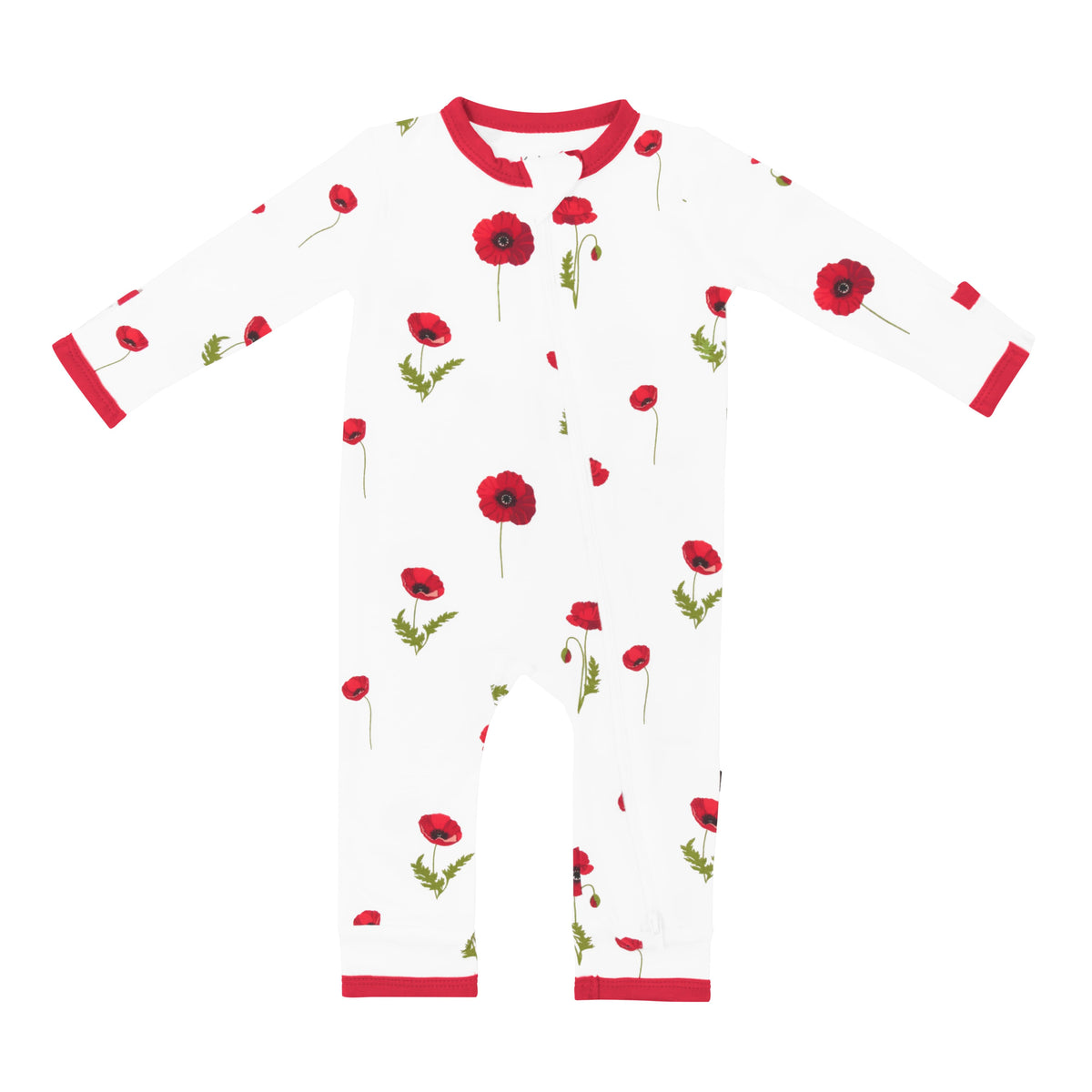 Kyte Baby Zippered Rompers Zippered Romper in Cloud Poppies