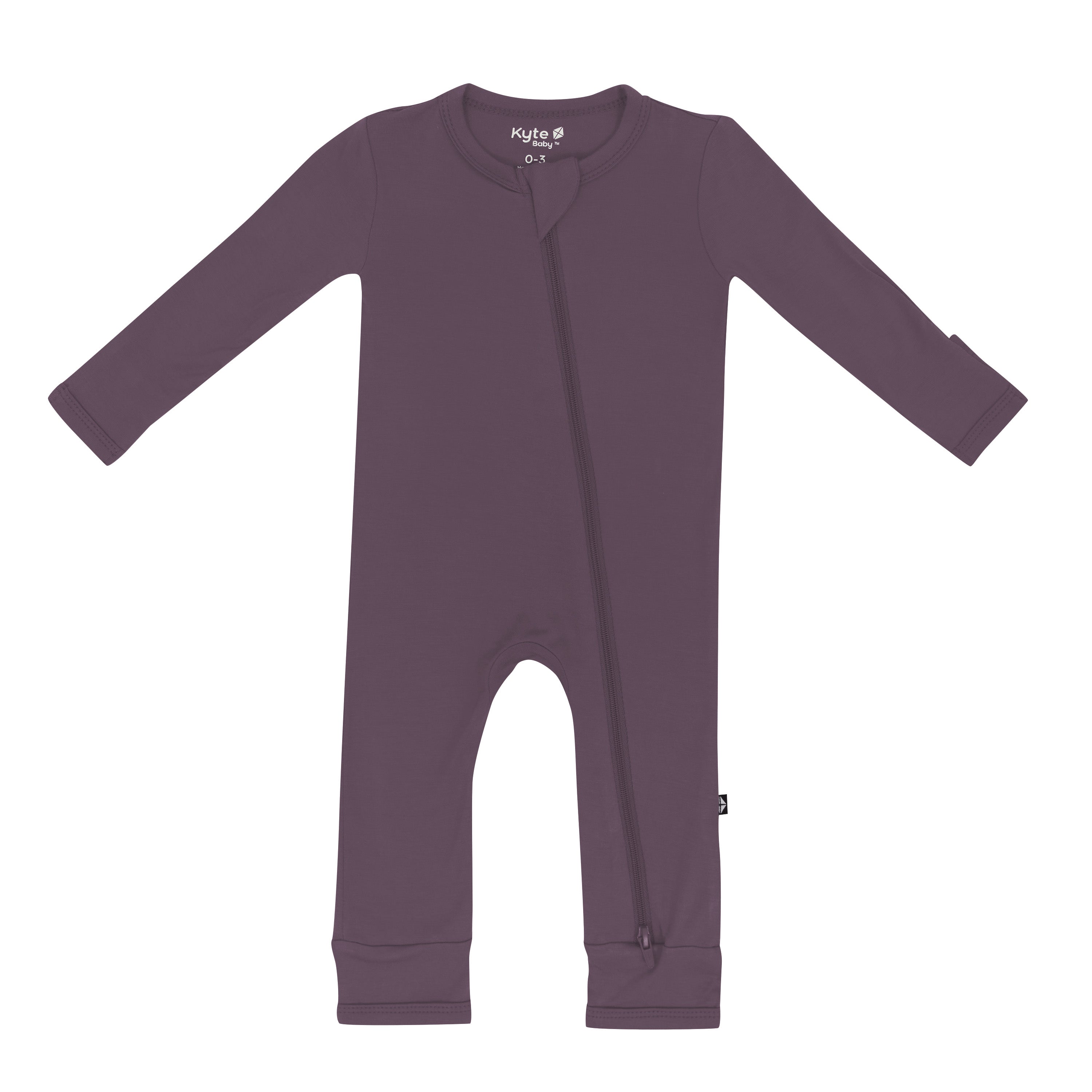 Kyte Baby Zippered Rompers Zippered Romper in Currant