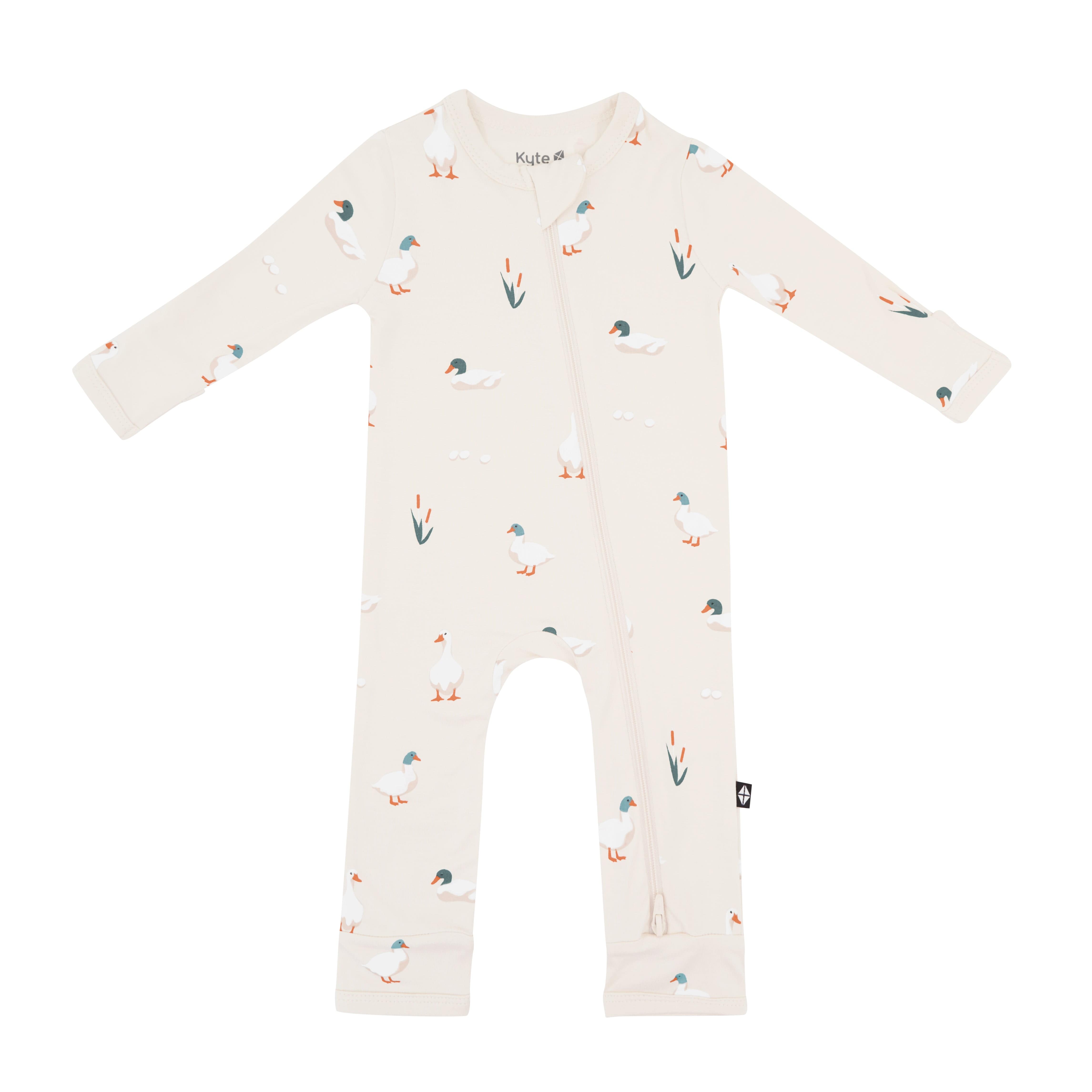 Kyte Baby Zippered Rompers Zippered Romper in Duck