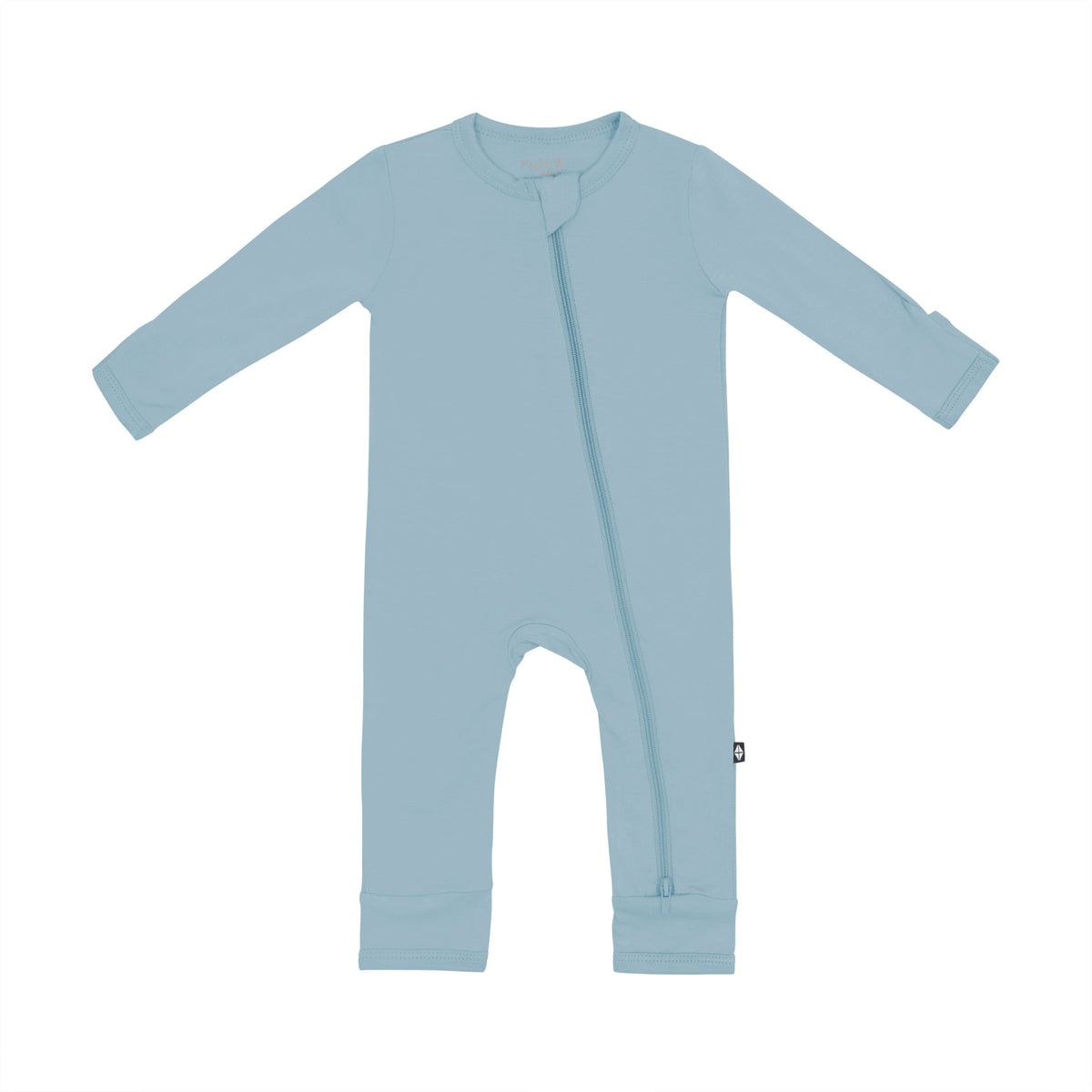 Kyte Baby Zippered Rompers Zippered Romper in Dusty Blue