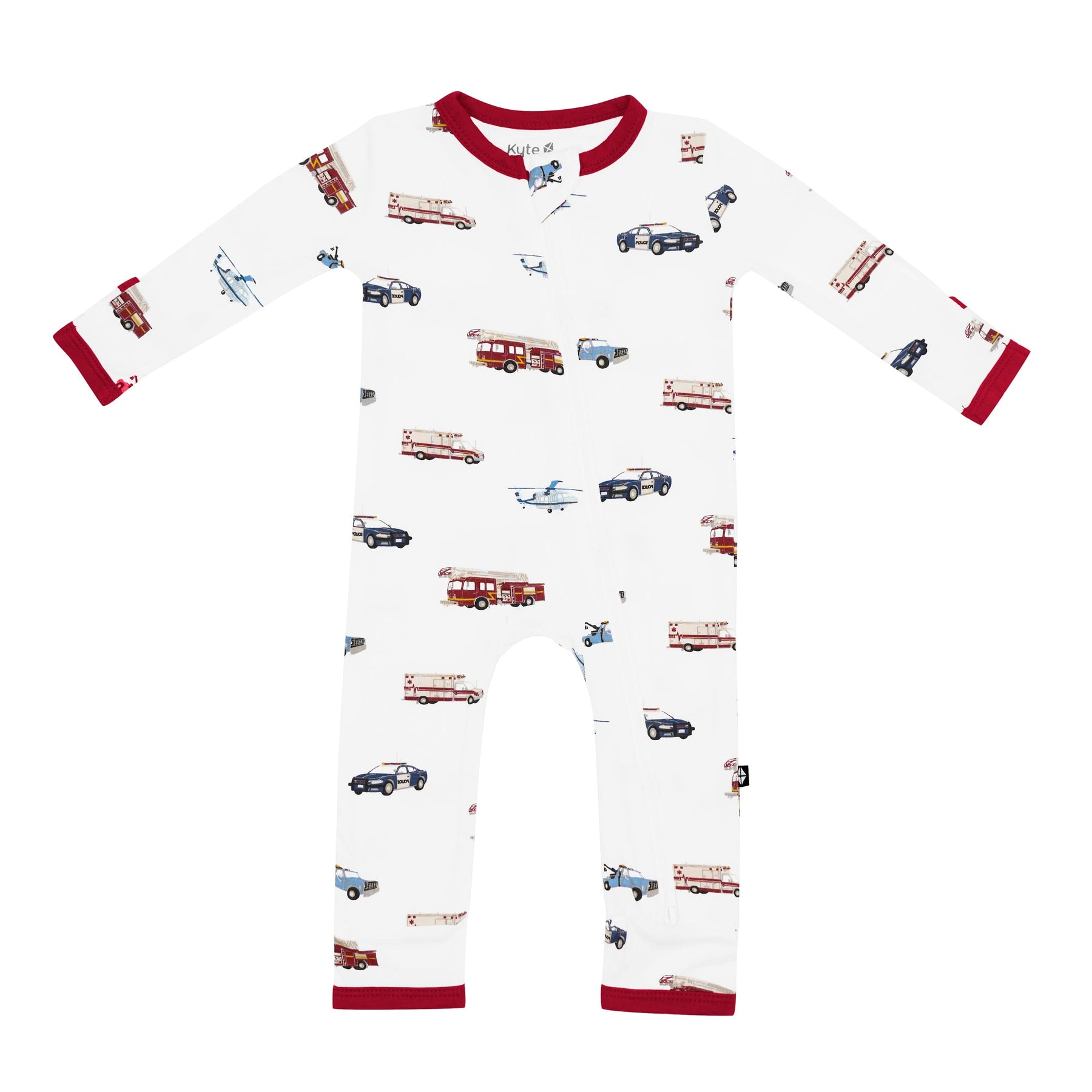 Kyte Baby Zippered Rompers Zippered Romper in First Responder