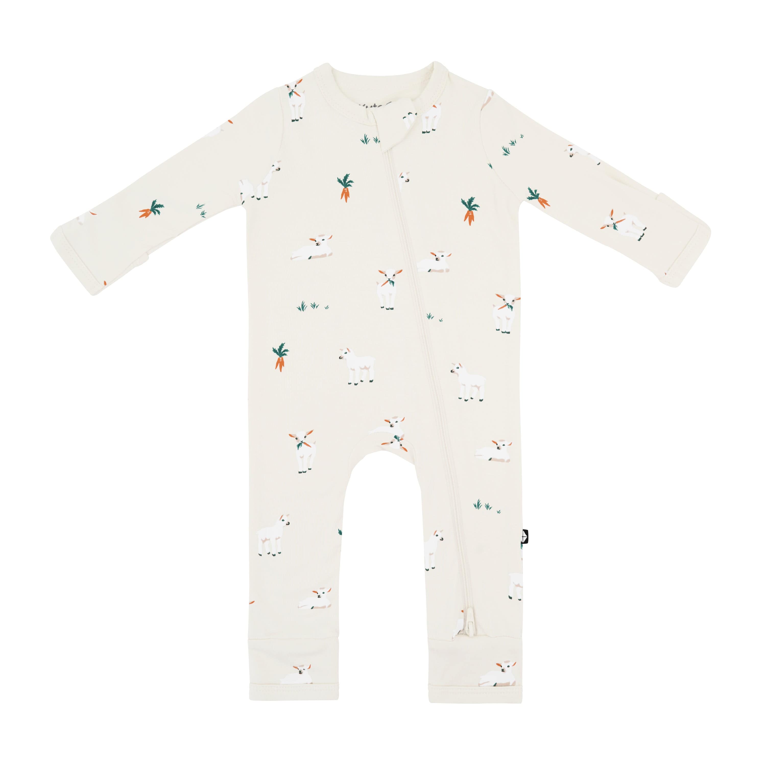 Kyte Baby Zippered Rompers Zippered Romper in Goat