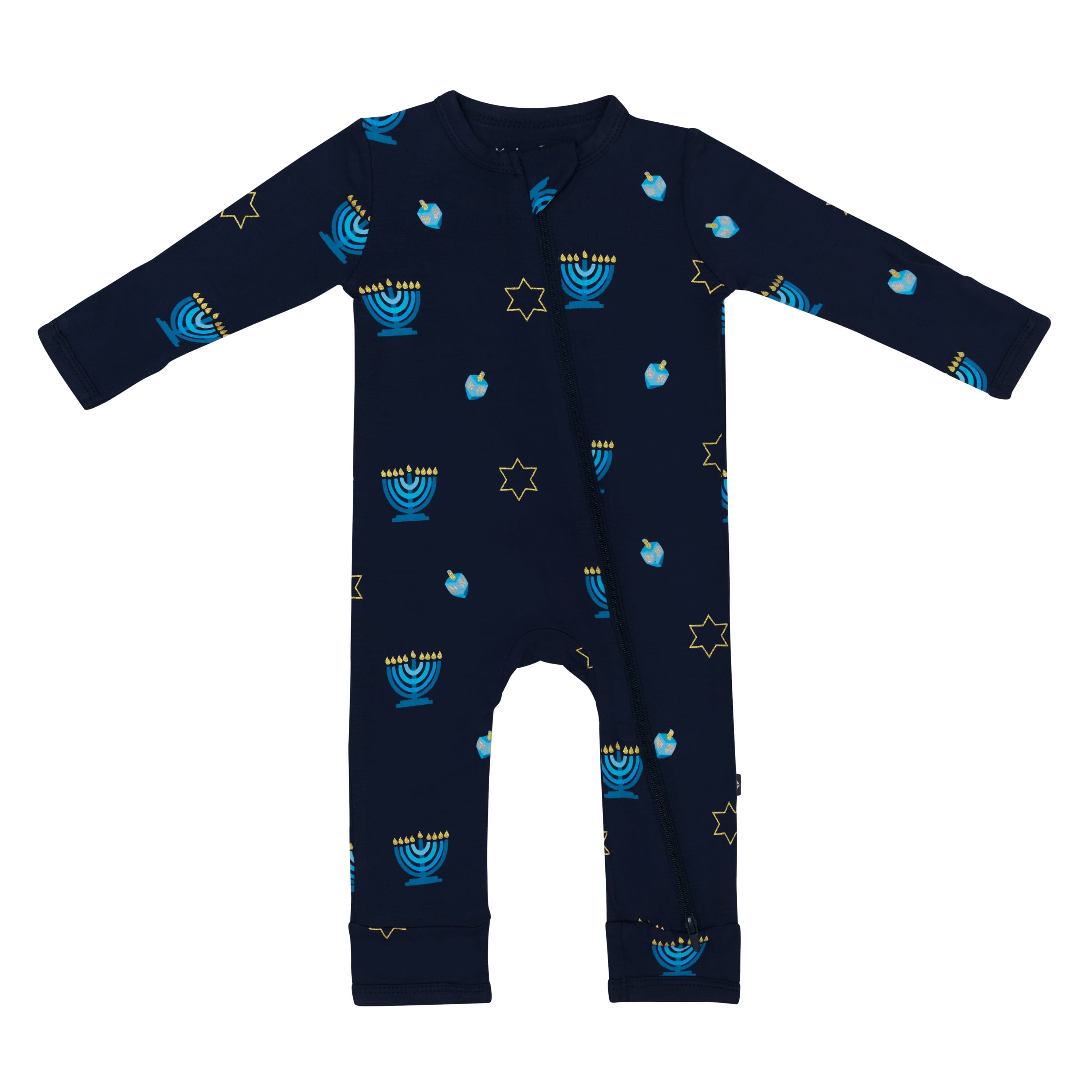 Kyte Baby Zippered Rompers Zippered Romper in Hanukkah