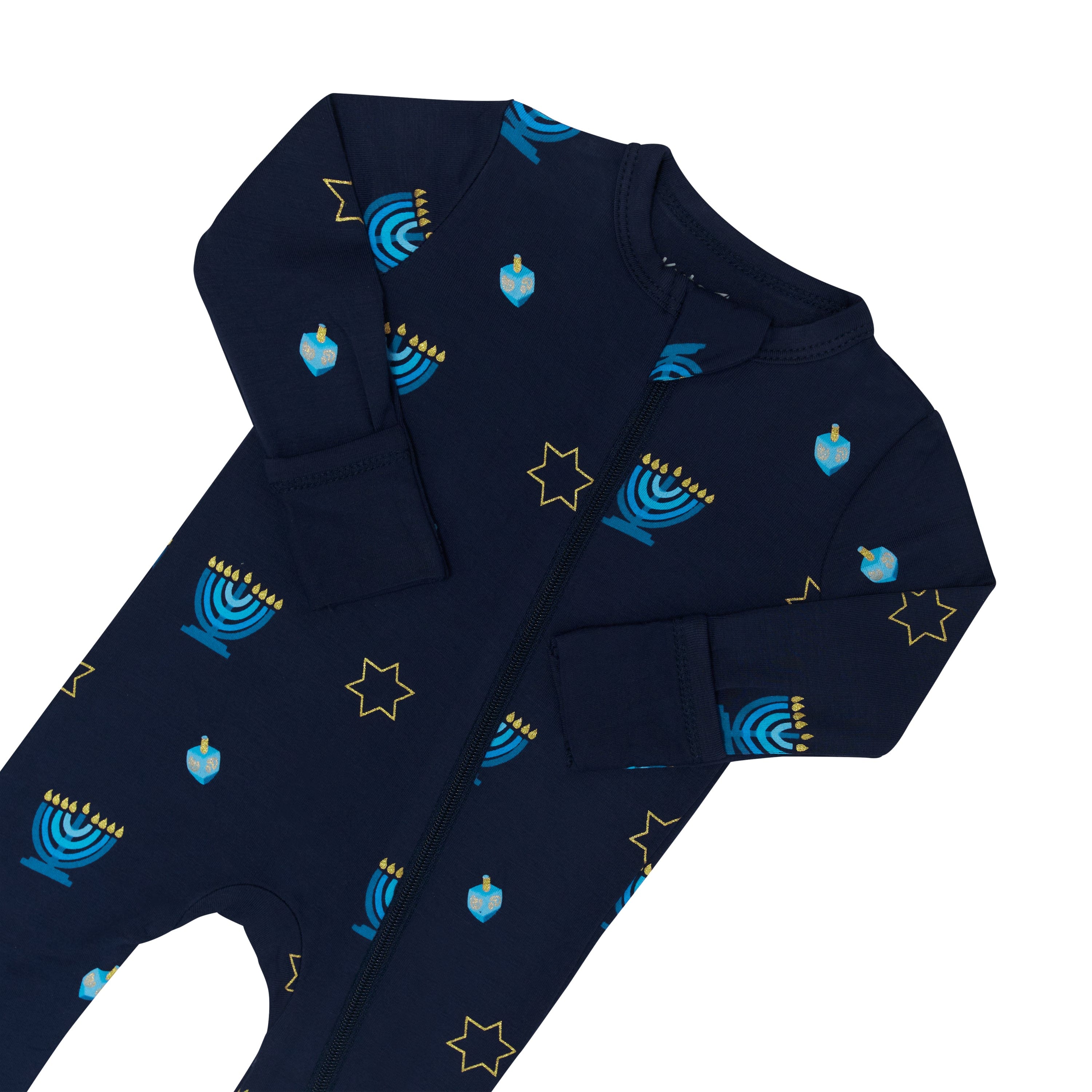 Kyte Baby Zippered Rompers Zippered Romper in Hanukkah