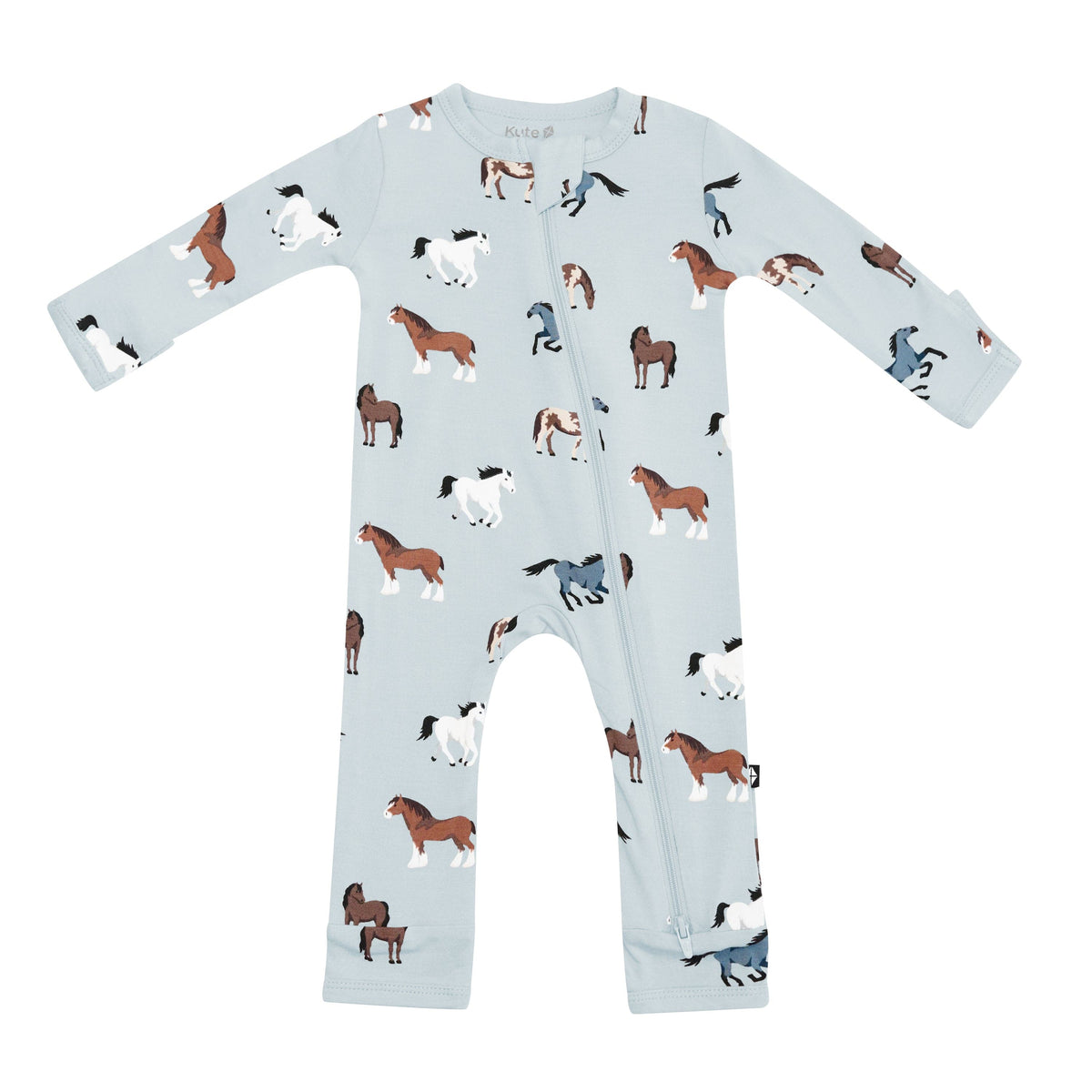 Kyte Baby Zippered Rompers Zippered Romper in Horse