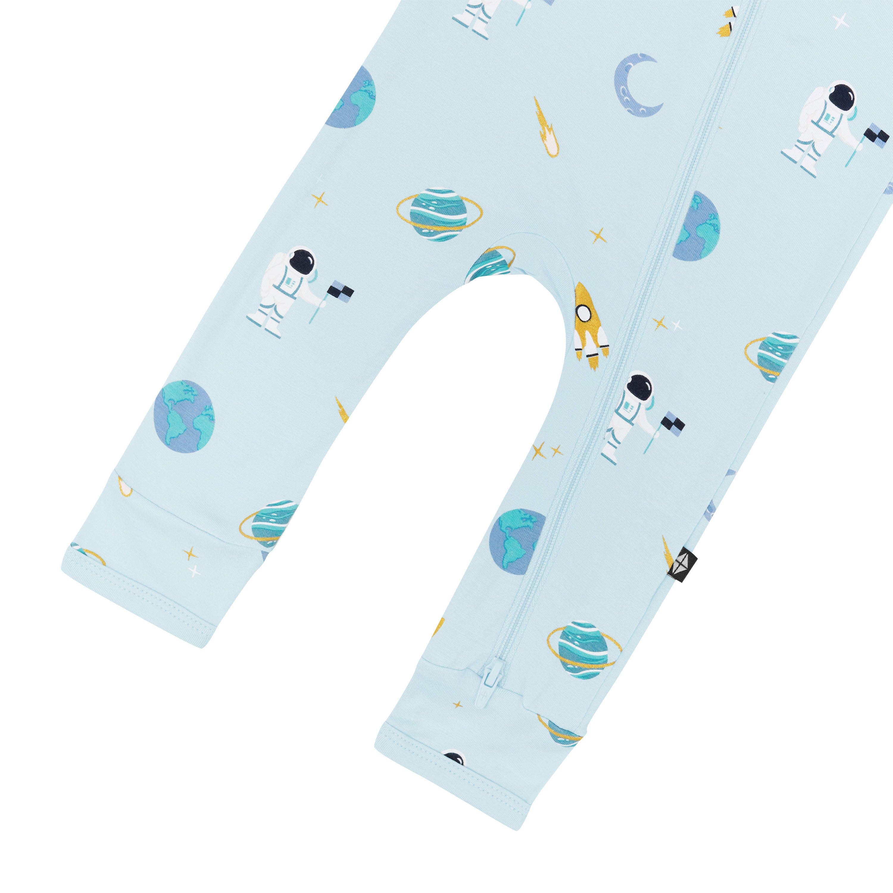 Kyte Baby Zippered Rompers Zippered Romper in Ice Space