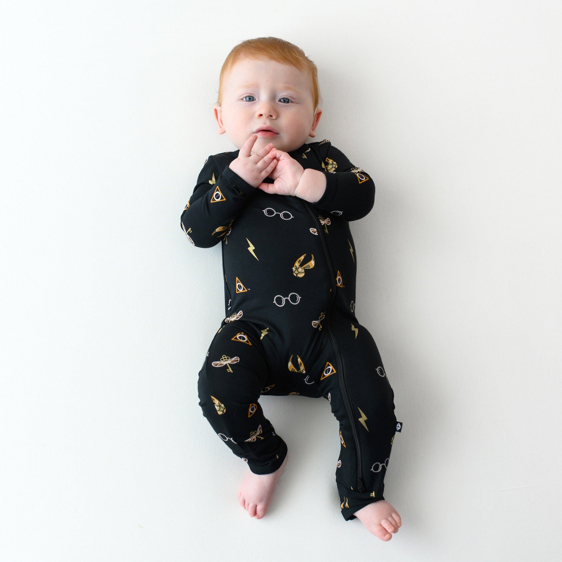 Kyte Baby Zippered Rompers Zippered Romper in Midnight Icon