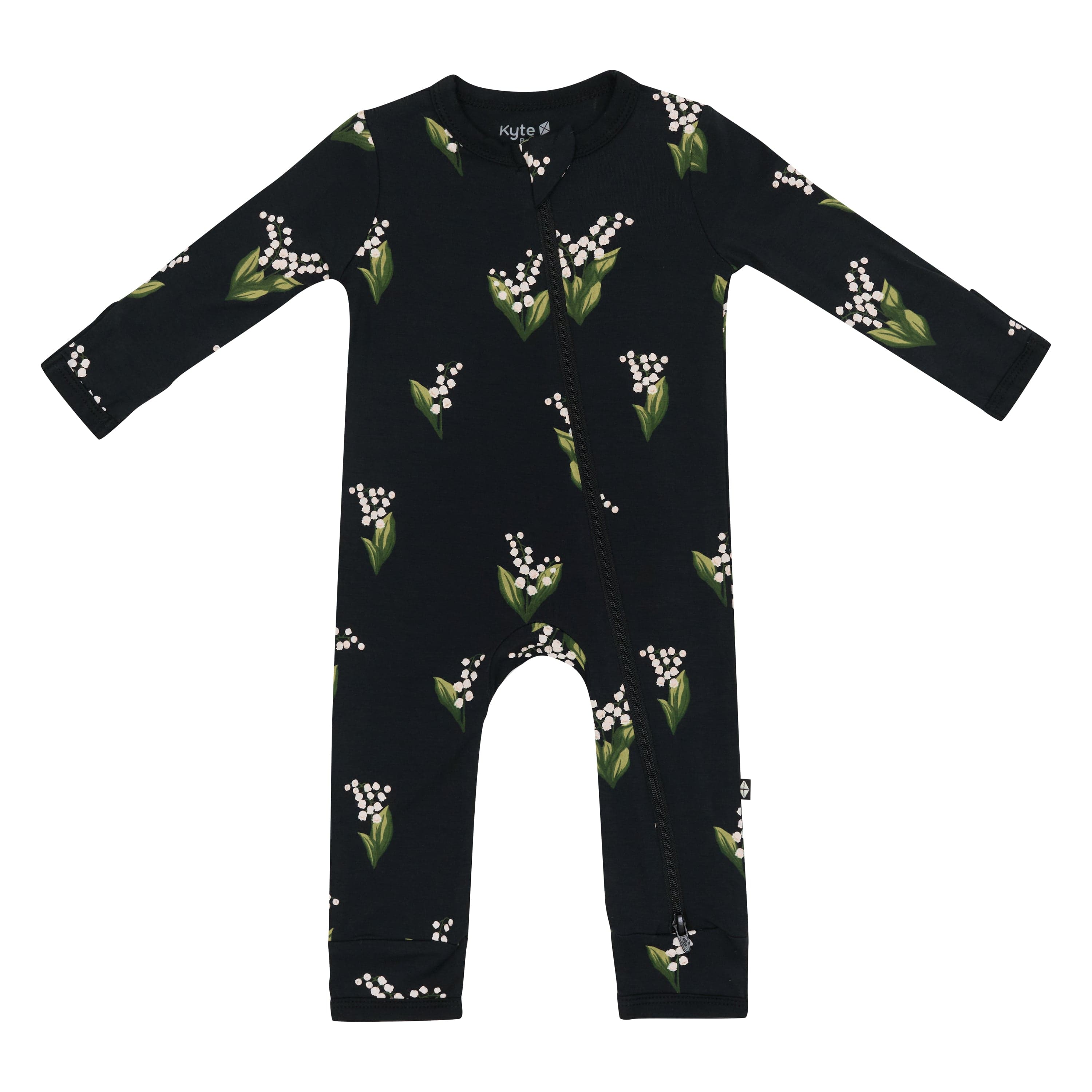 Kyte Baby Zippered Rompers Zippered Romper in Midnight Lily