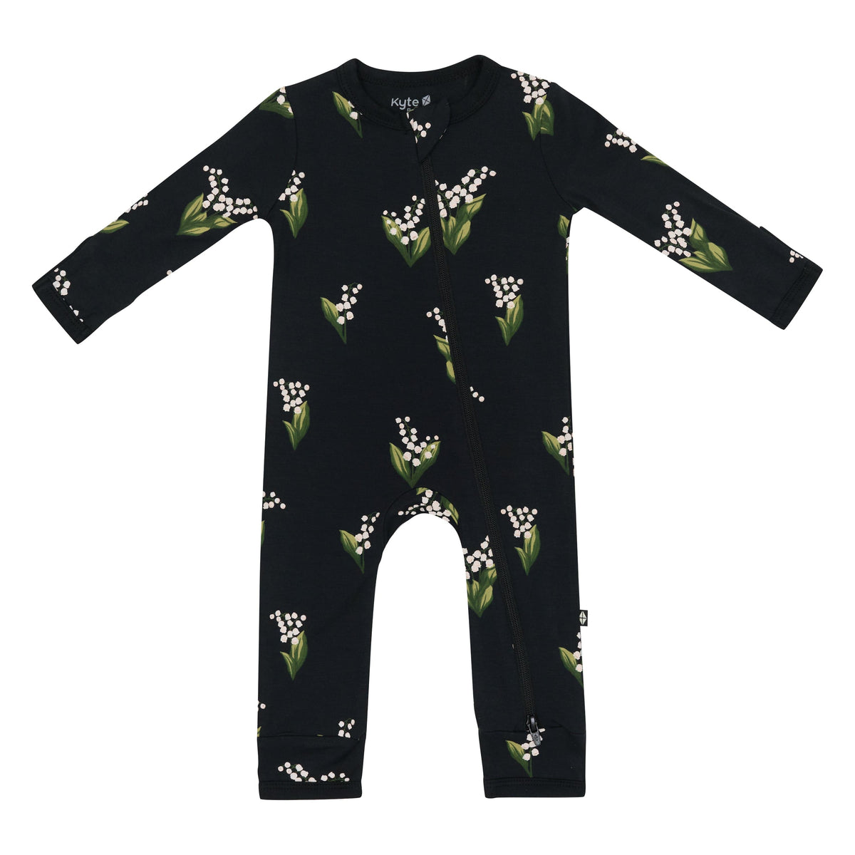 Kyte Baby Zippered Rompers Zippered Romper in Midnight Lily