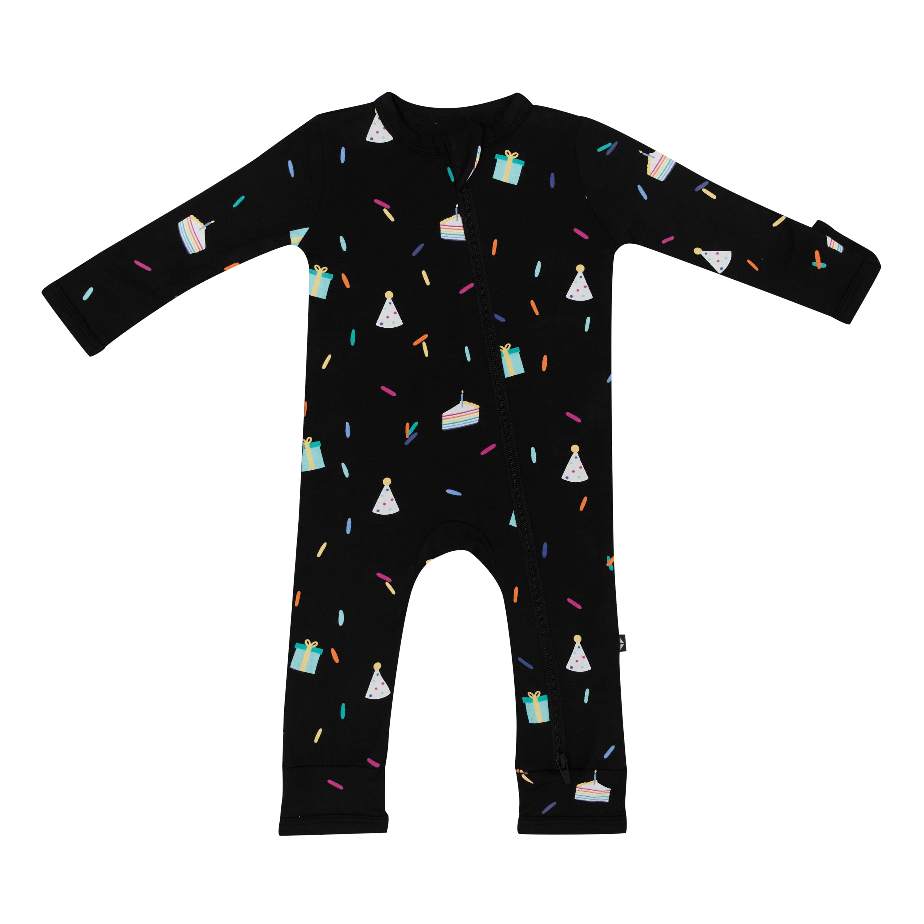 Kyte Baby Zippered Rompers Zippered Romper in Midnight Party
