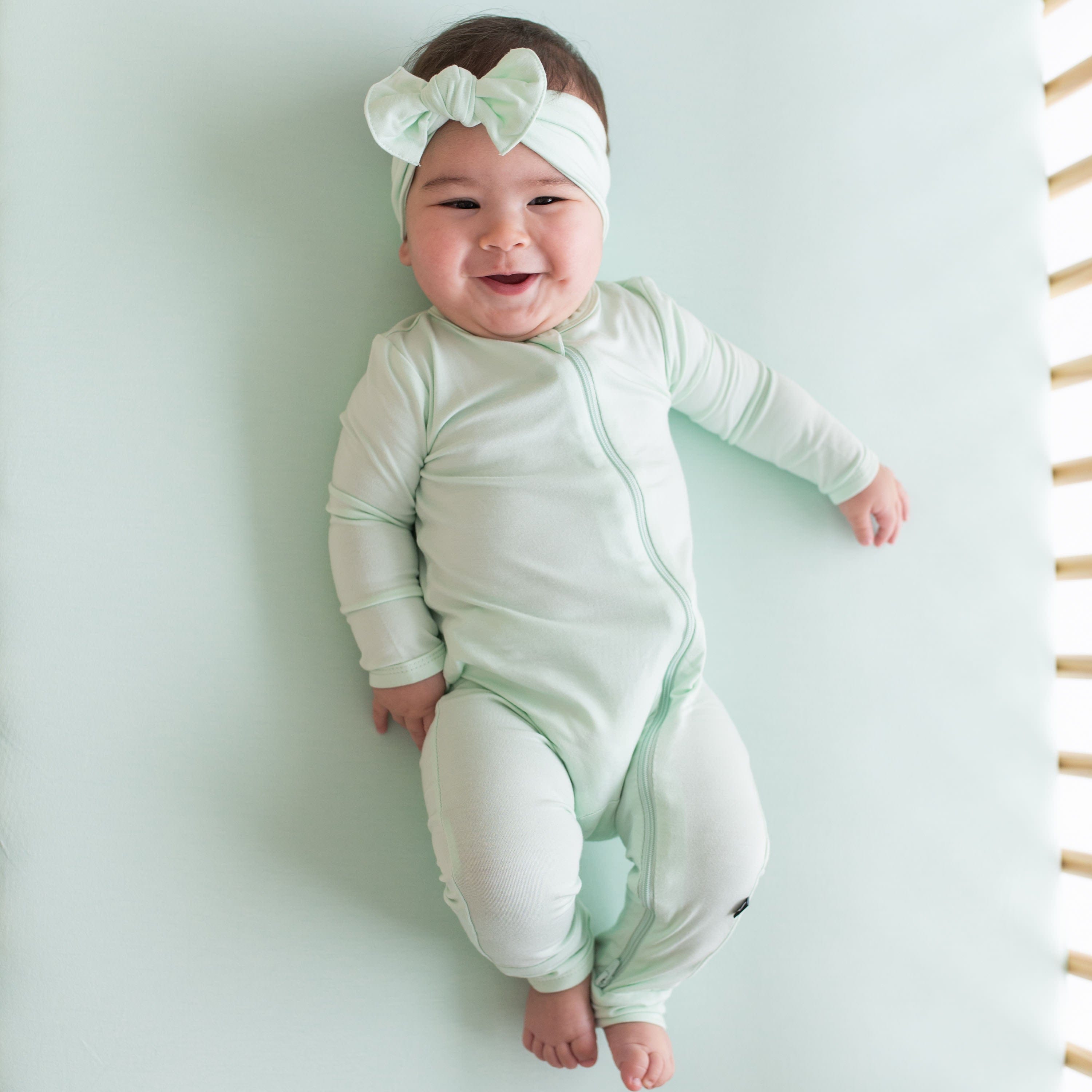 Kyte Baby Zippered Rompers Zippered Romper in Mint