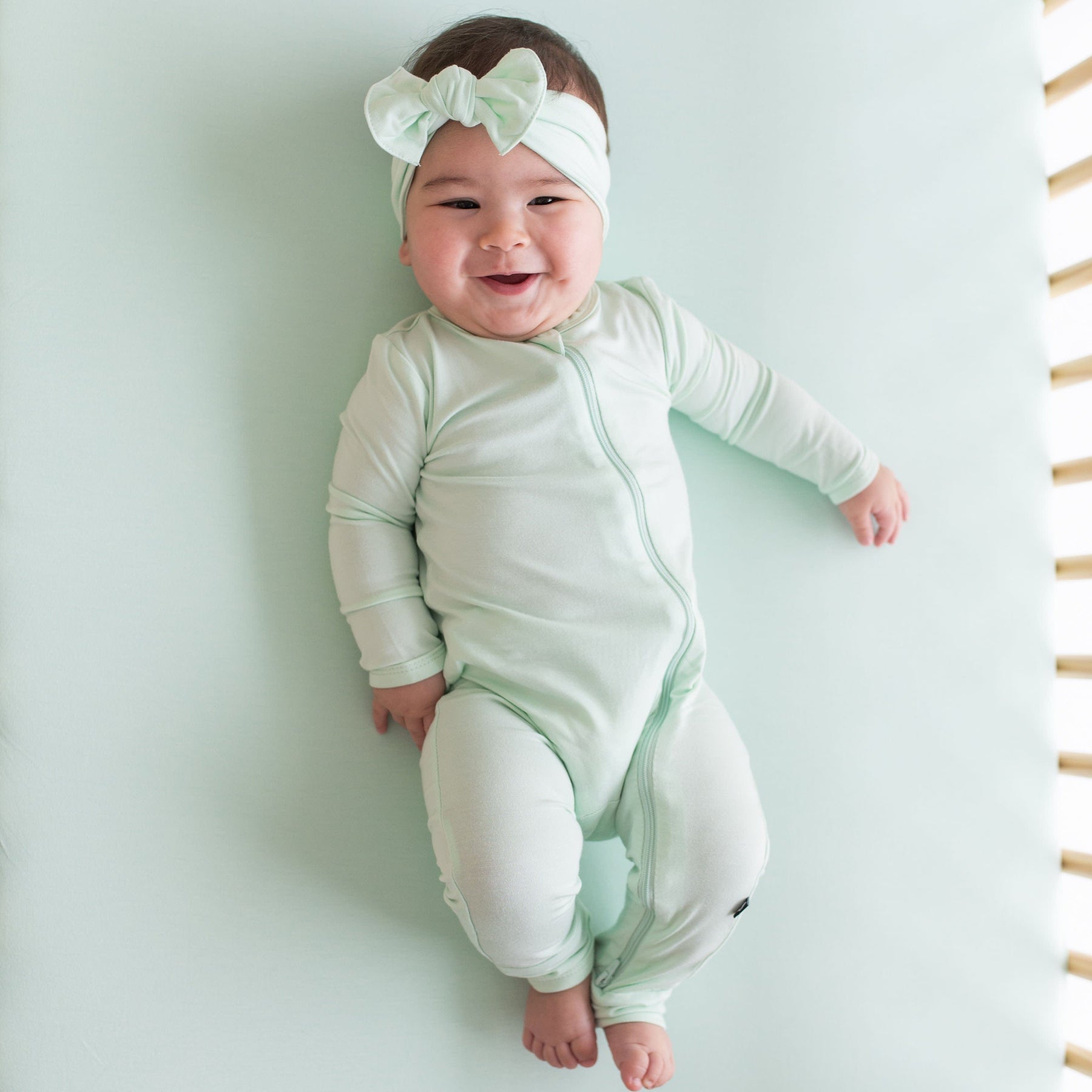 Kyte Baby Zippered Rompers Zippered Romper in Mint