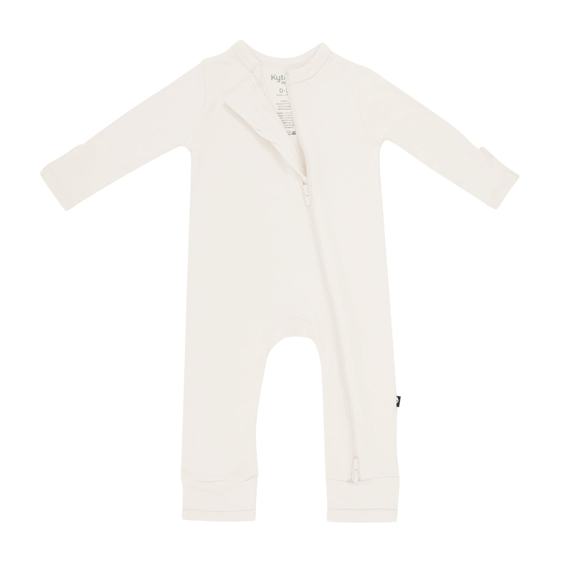 Kyte Baby Zippered Rompers Zippered Romper in Oat