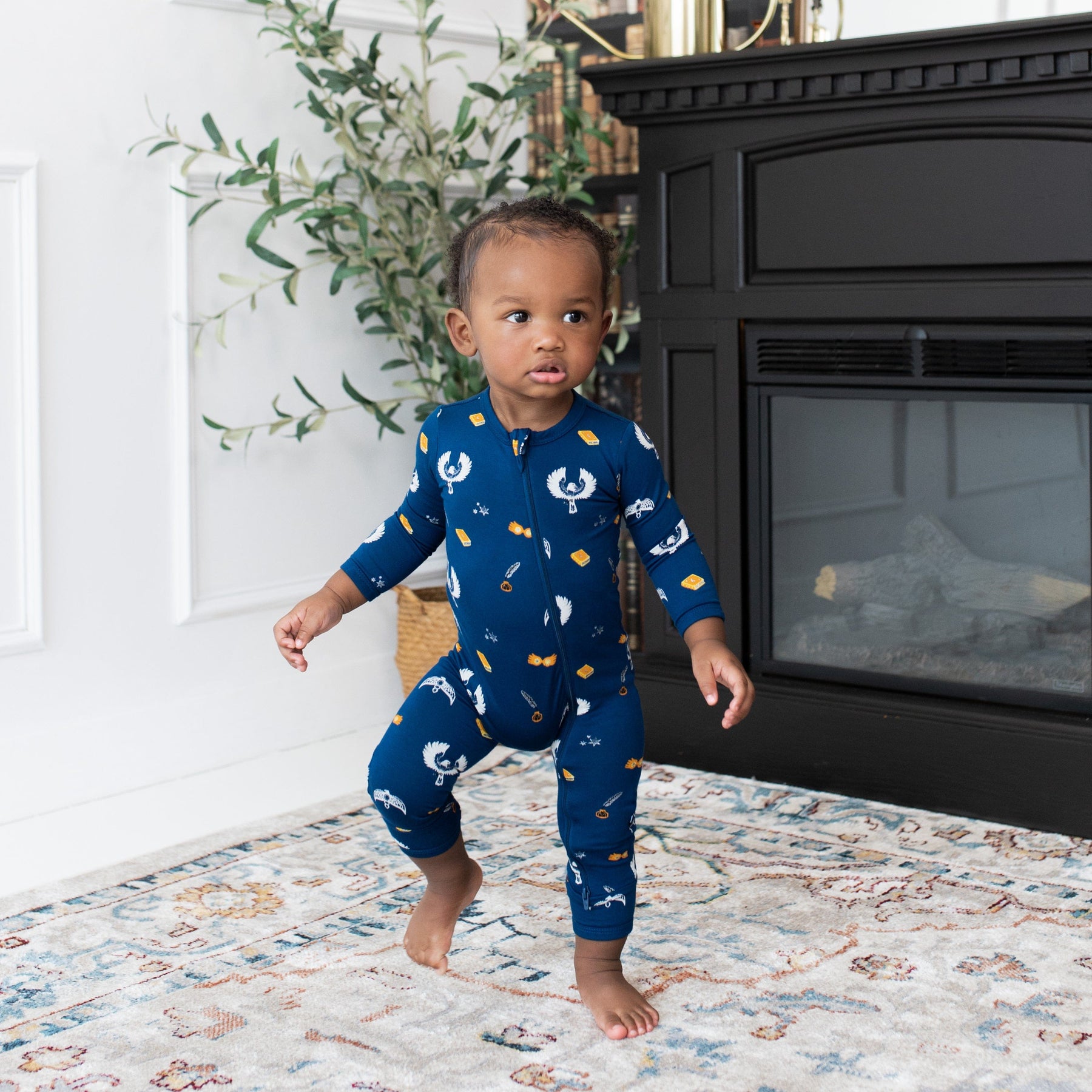 Kyte BABY Zippered Rompers Zippered Romper in Ravenclaw™