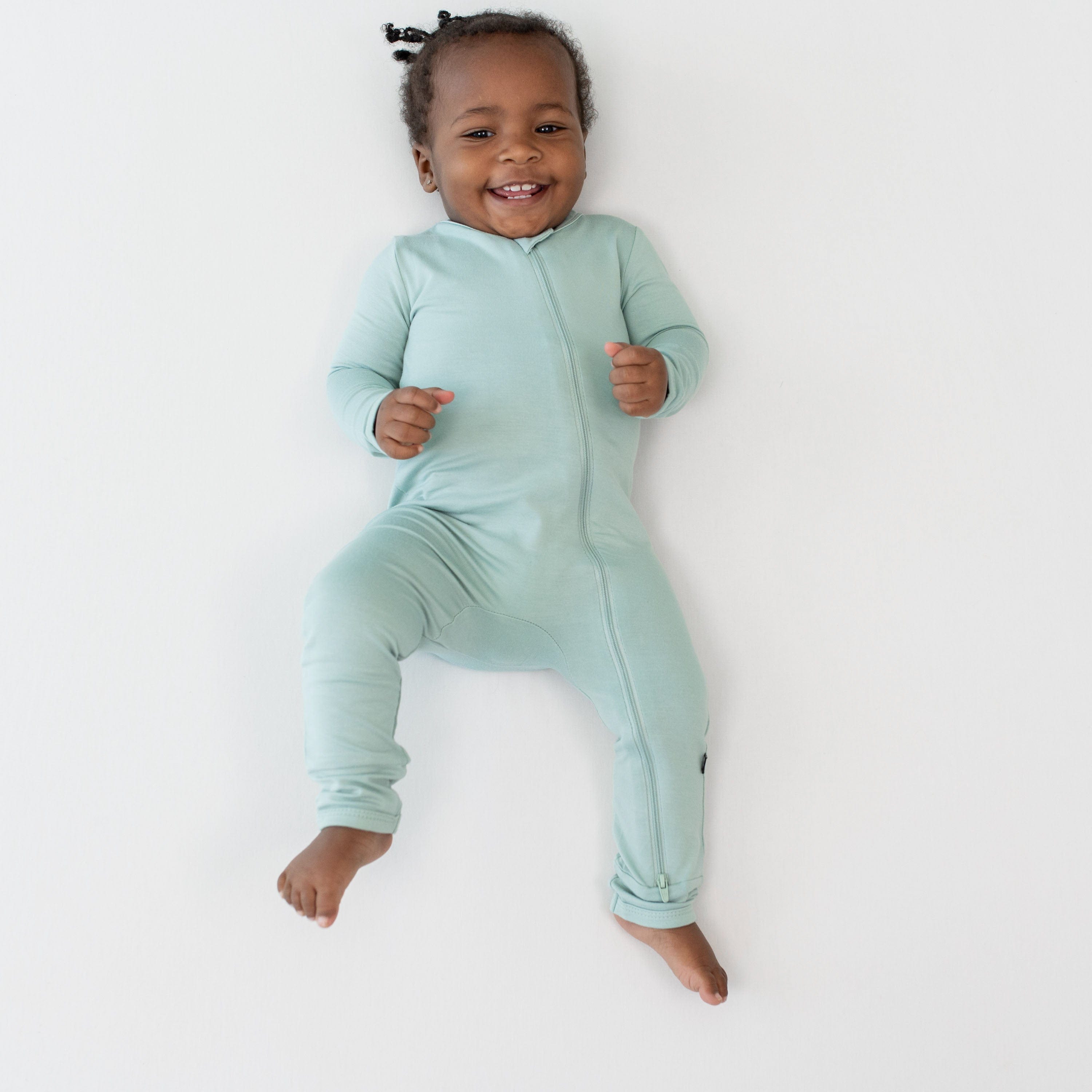 Kyte Baby Zippered Rompers Zippered Romper in Sage