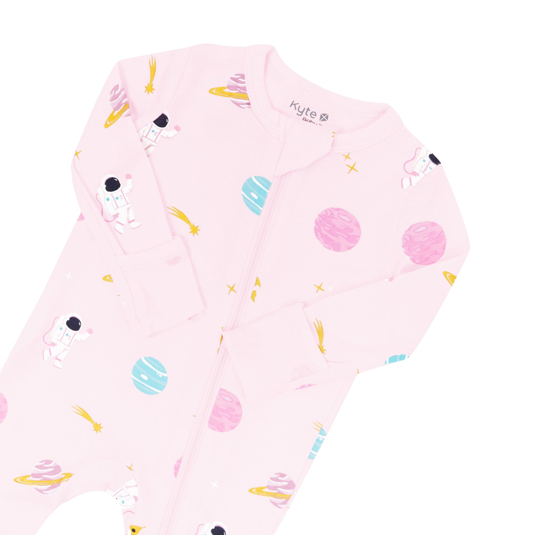 Kyte Baby Zippered Rompers Zippered Romper in Sakura Space