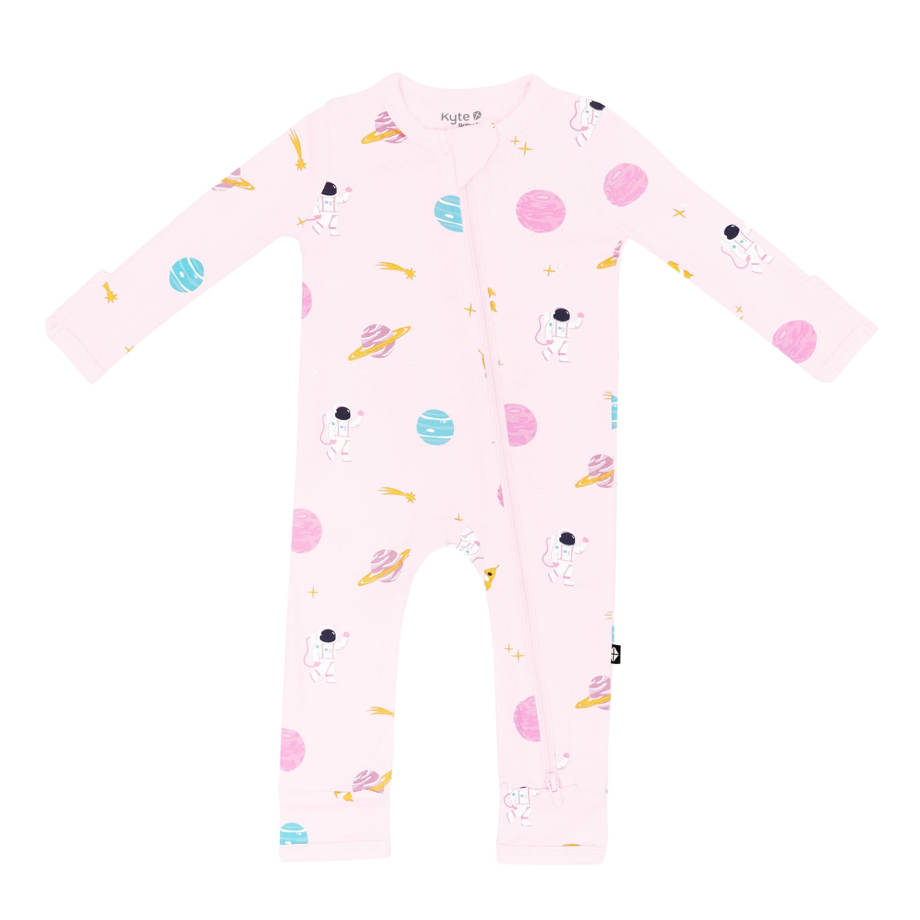 Kyte Baby Zippered Rompers Zippered Romper in Sakura Space