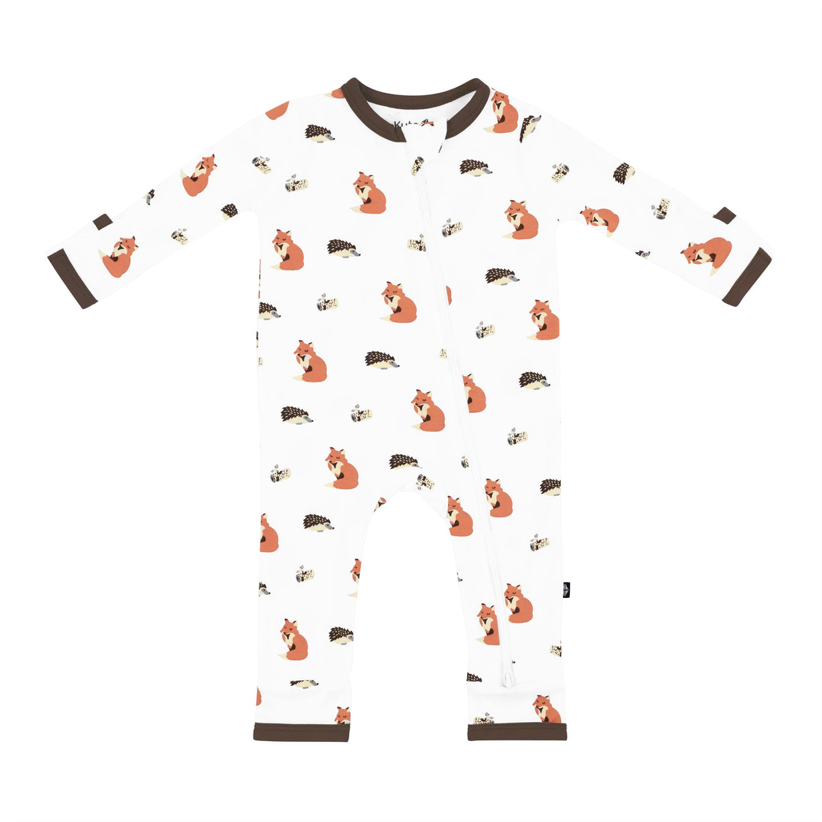 Kyte Baby Zippered Rompers Zippered Romper in Sienna Woodland