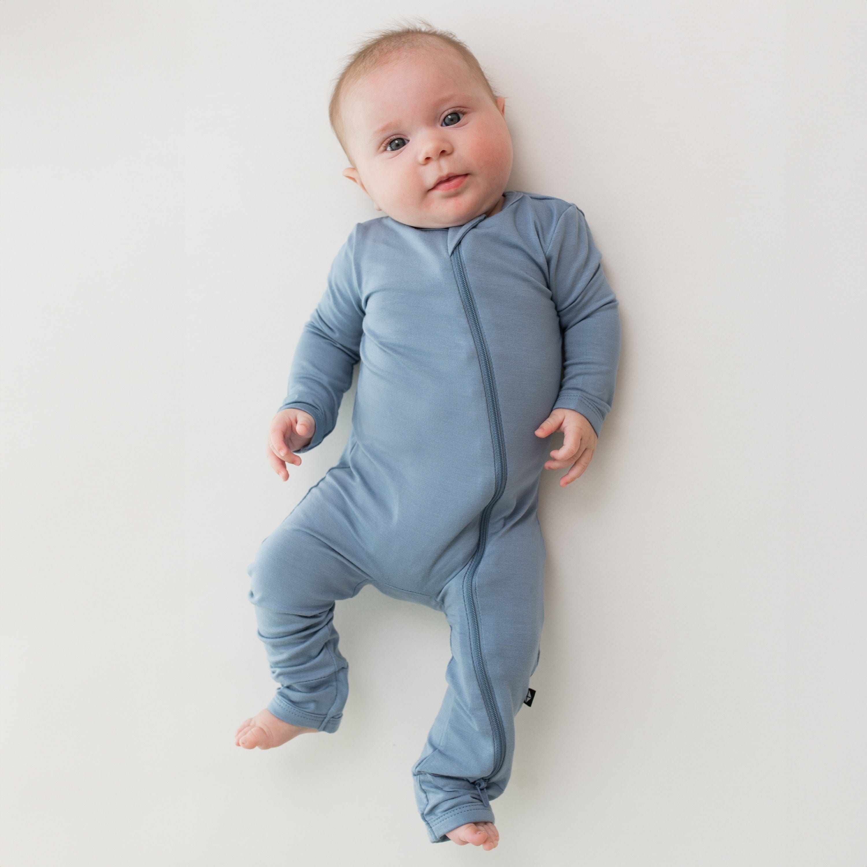 Kyte Baby Zippered Rompers Zippered Romper in Slate