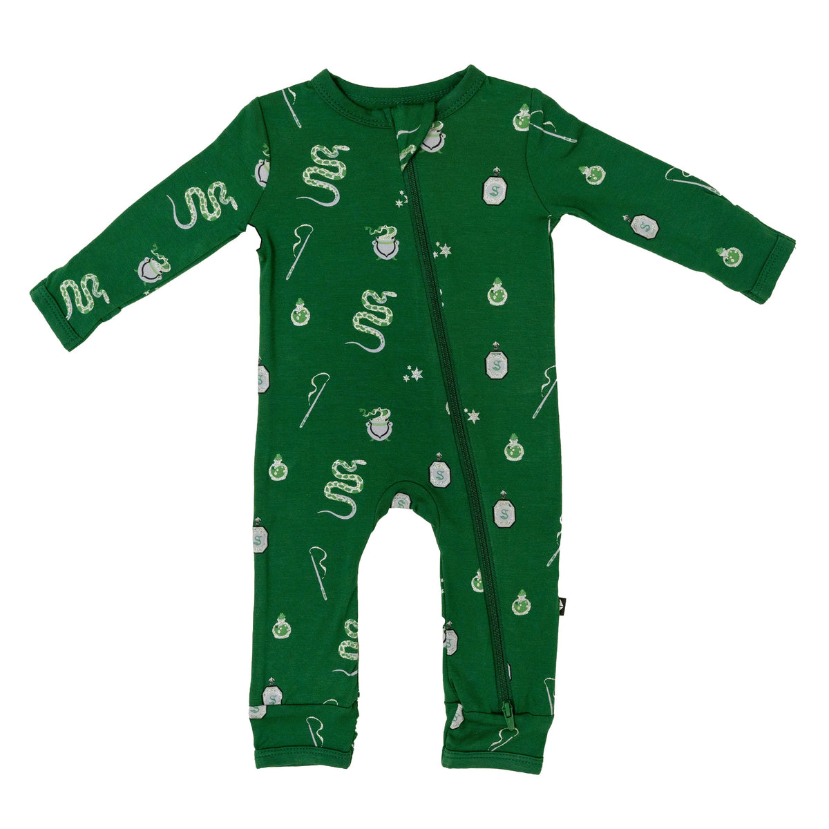 Kyte Baby Zippered Rompers Zippered Romper in Slytherin™