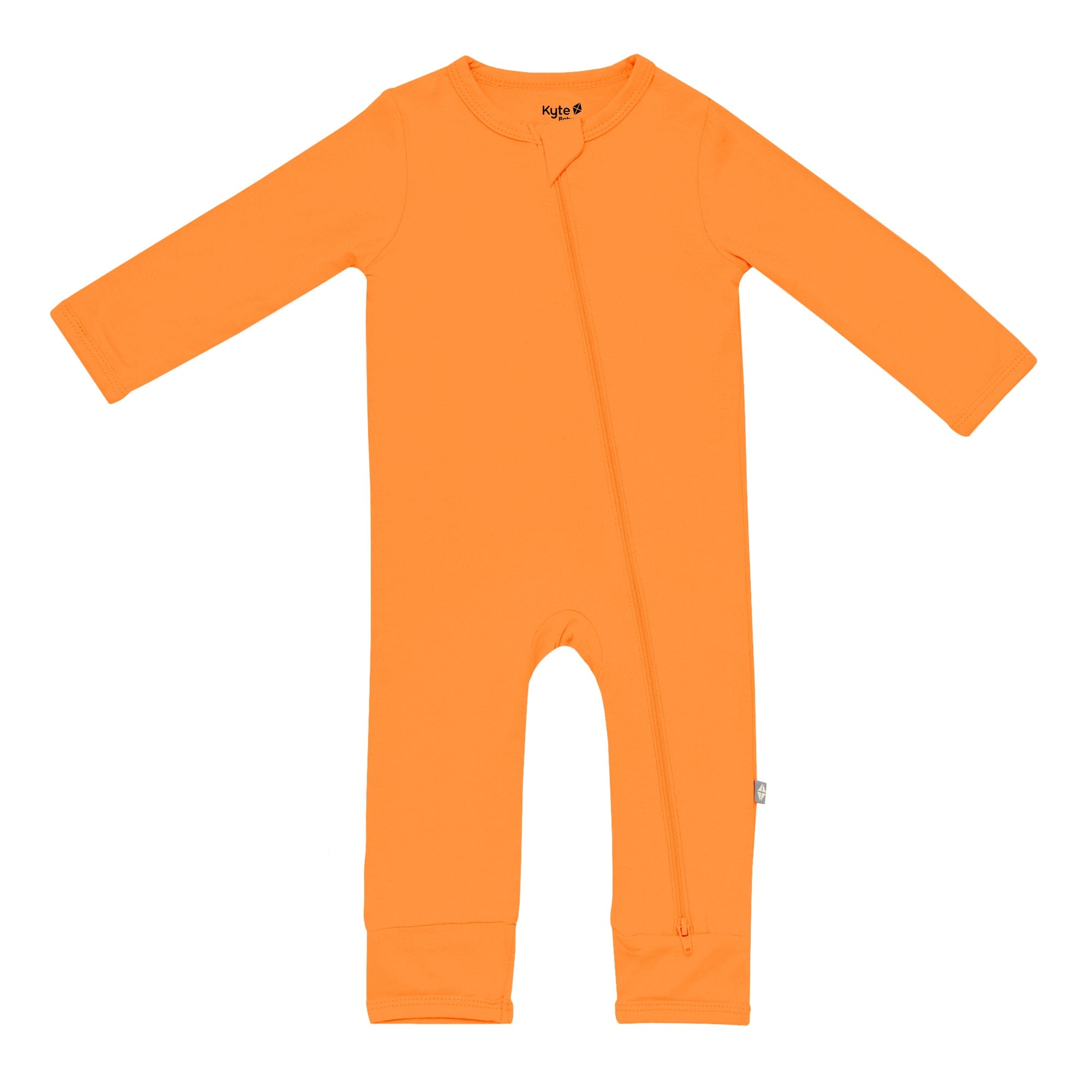 Kyte Baby Zippered Rompers Zippered Romper in Tangerine