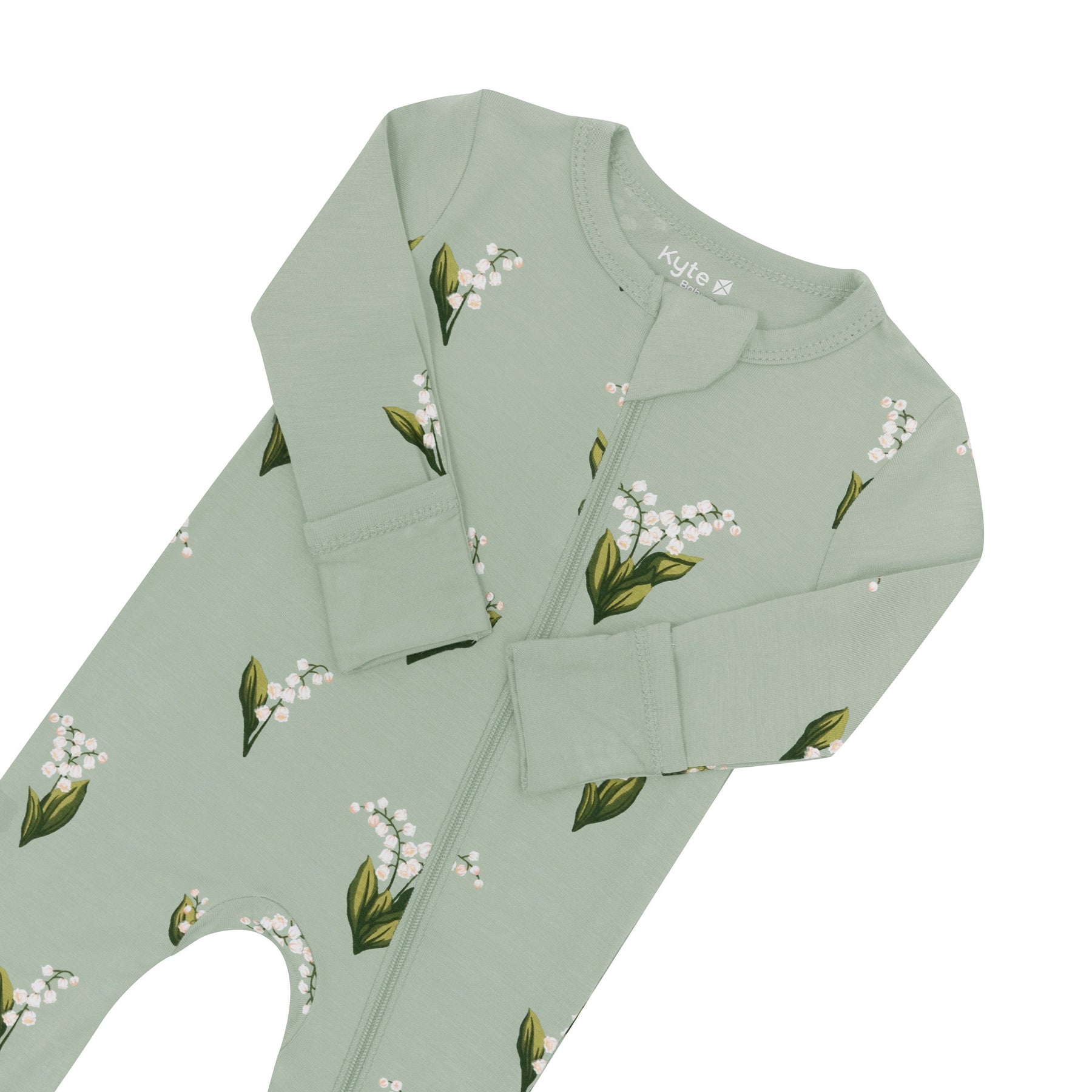 Kyte Baby Zippered Rompers Zippered Romper in Thyme Lily