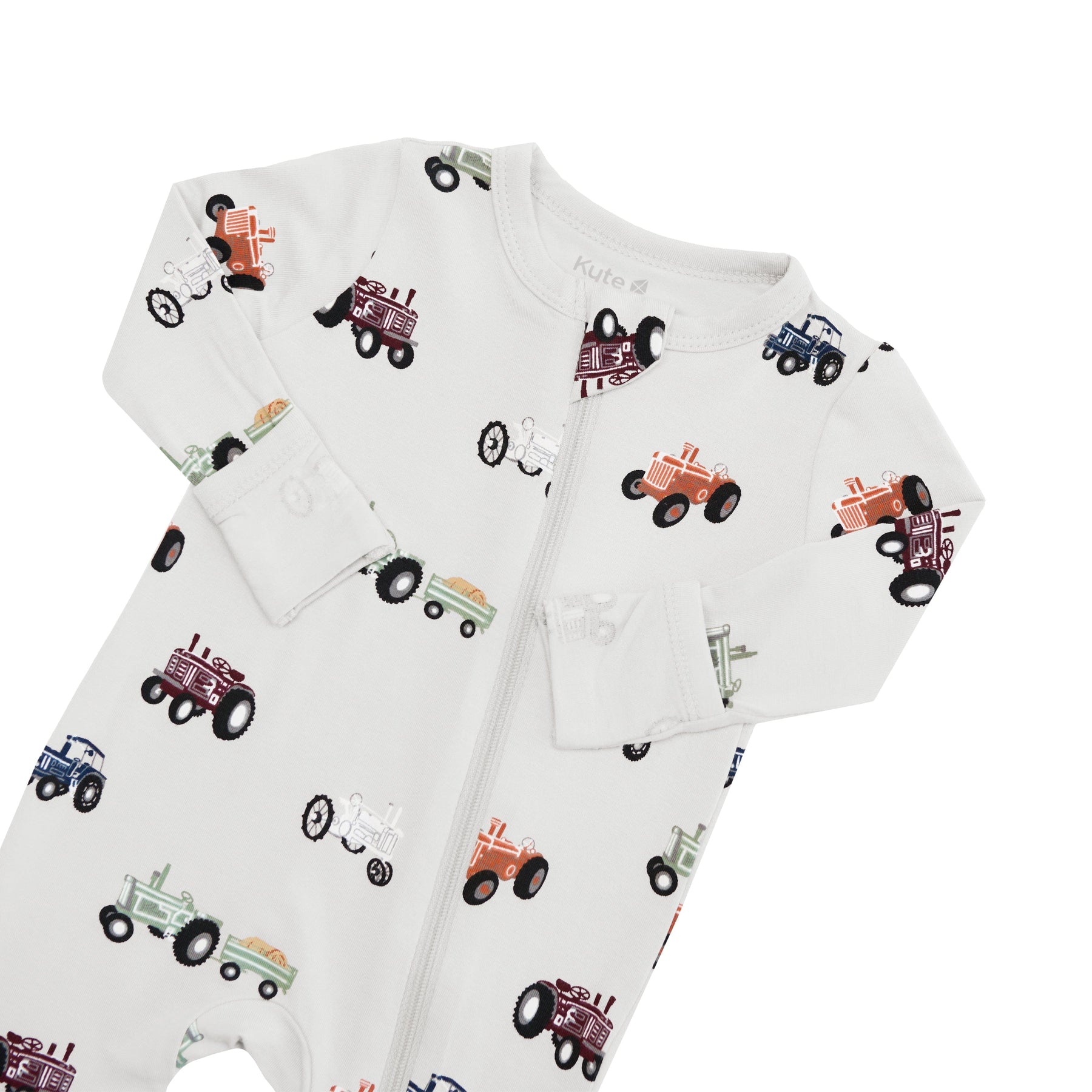 Kyte Baby Zippered Rompers Zippered Romper in Tractor