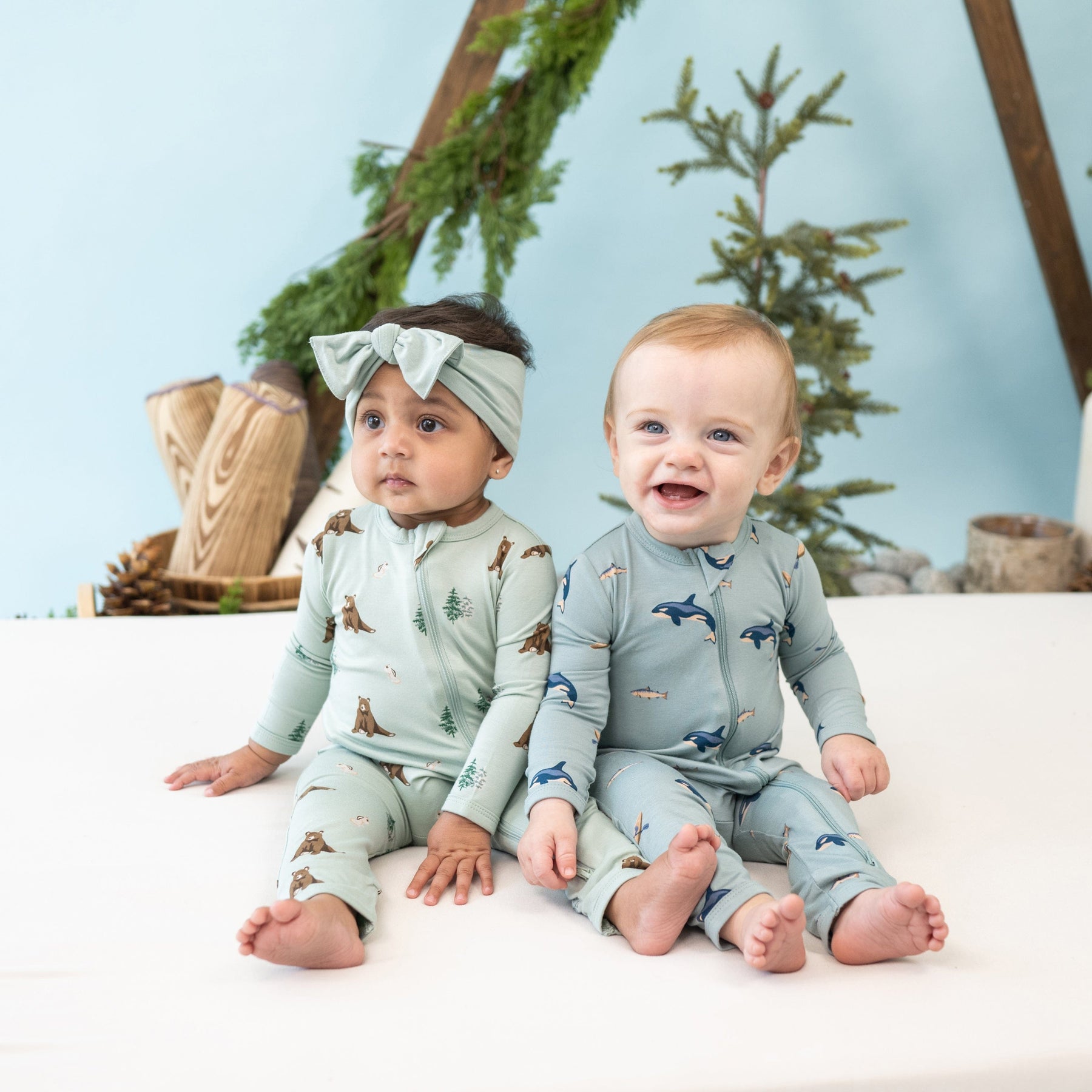 Kyte Baby Zippered Rompers Zippered Romper in Trail