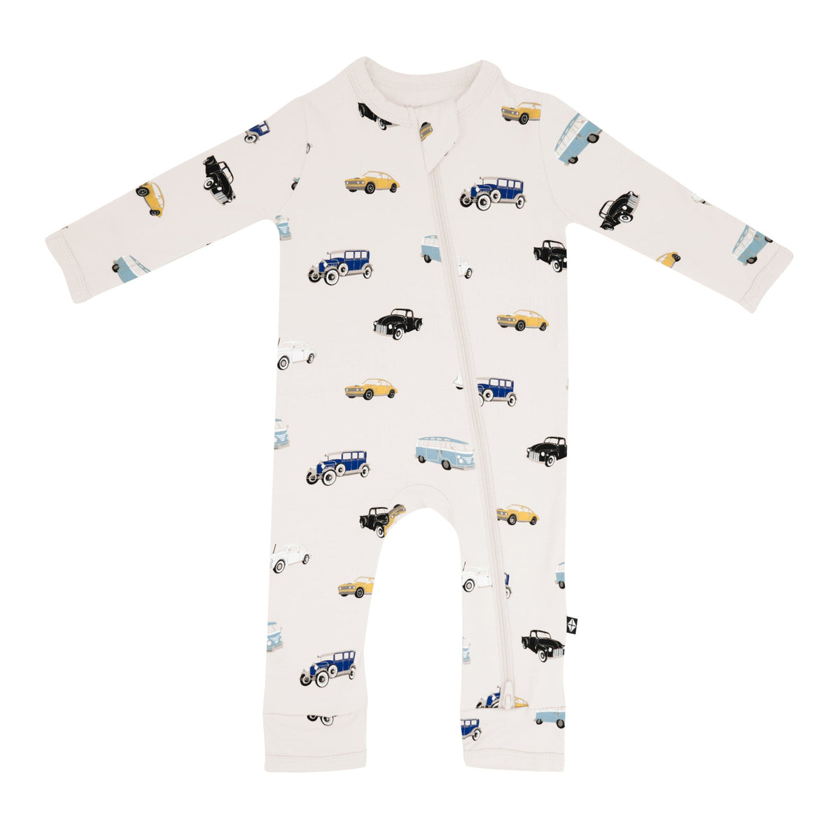 Kyte Baby Zippered Rompers Zippered Romper in Vintage Cars