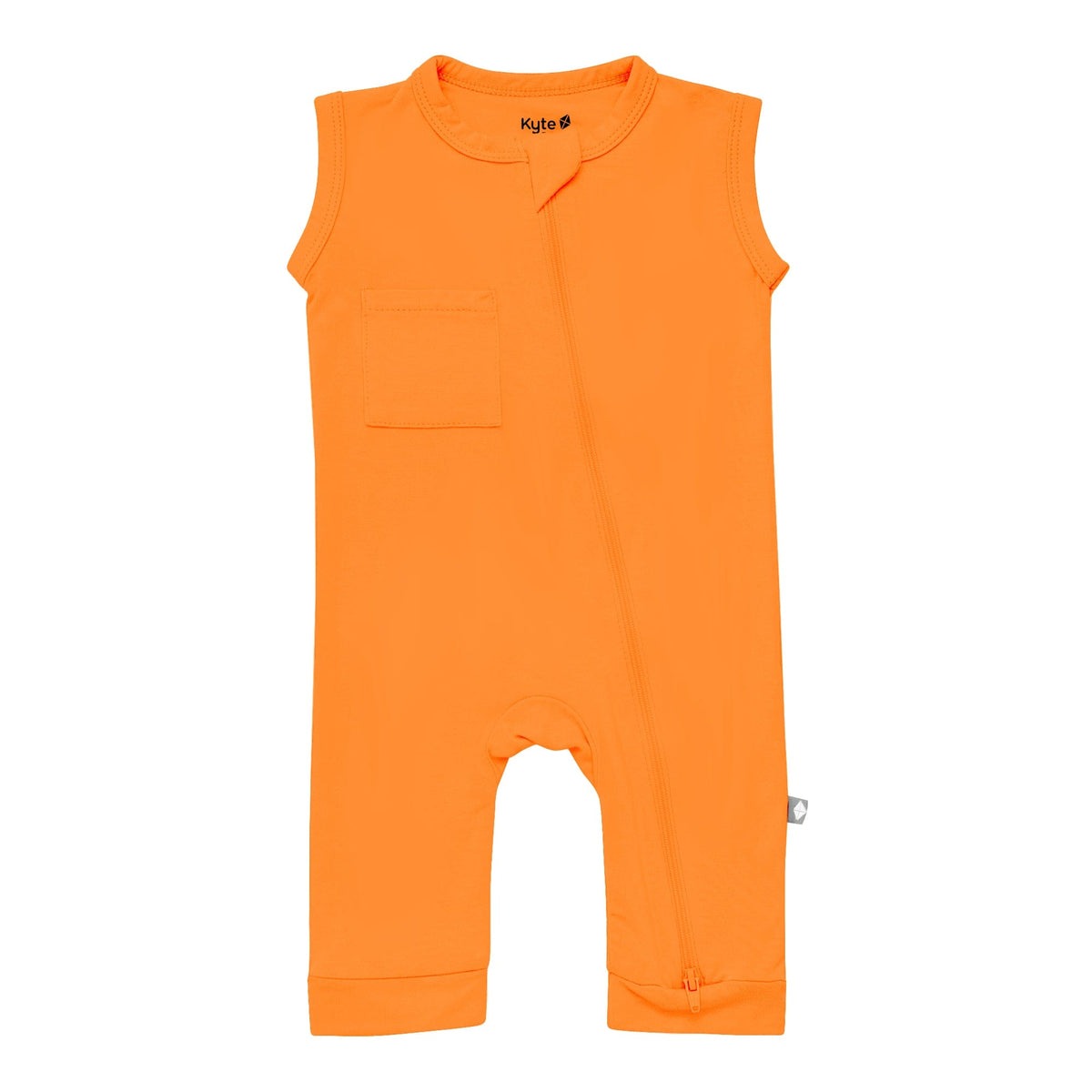 Kyte Baby Zippered Sleeveless Romper Zippered Sleeveless Romper in Tangerine