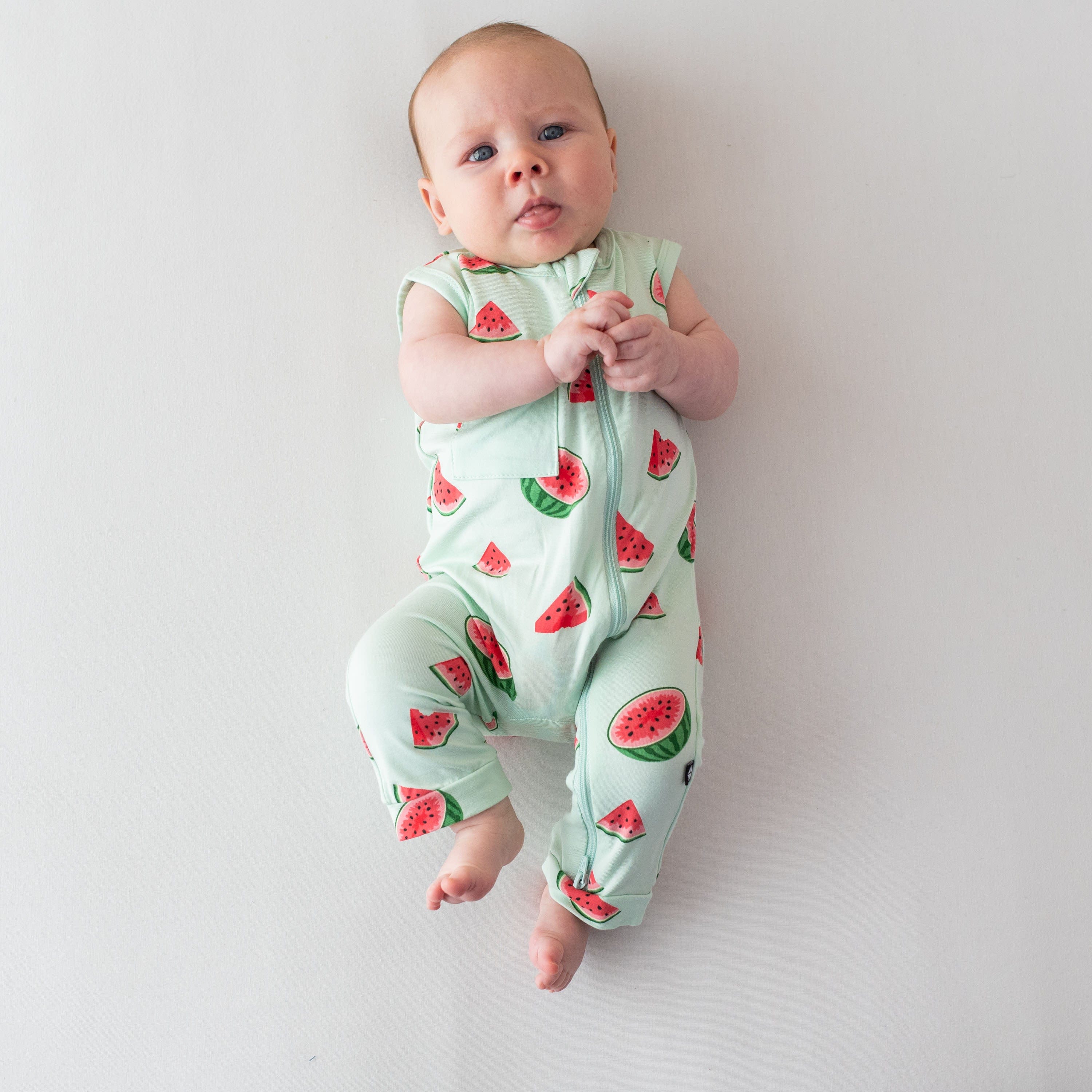 Kyte Baby Zippered Sleeveless Romper Zippered Sleeveless Romper in Watermelon