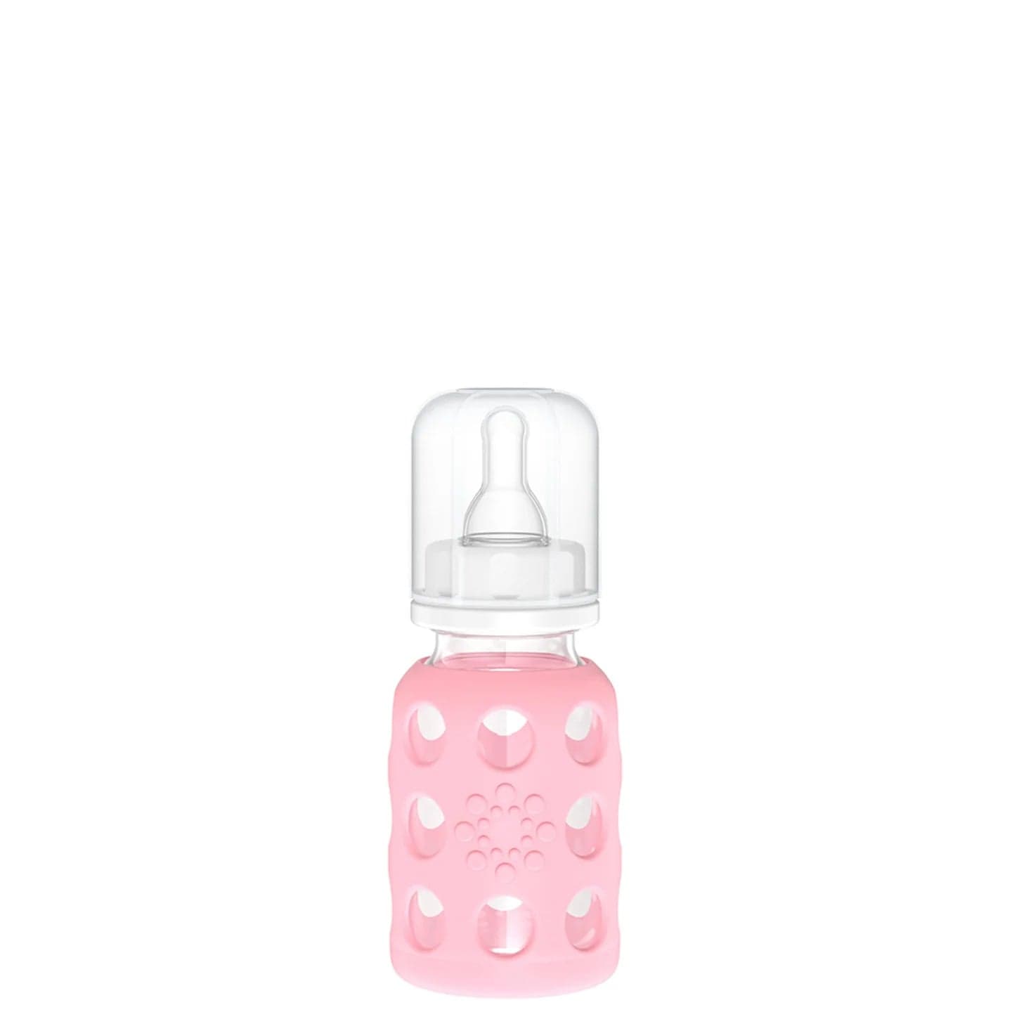Lifefactory Soother (Pink) Lifefactory 4oz Glass Baby Bottle - Stage 1 Nipple, Stopper, and Cap (Pink)