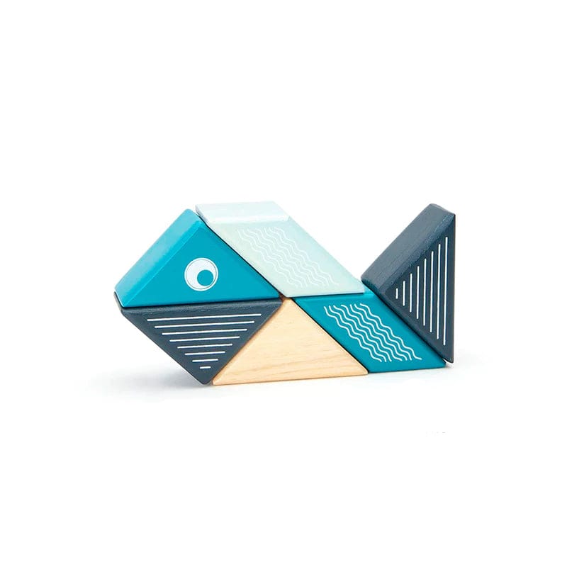 Tegu Accessory Travel Pals - Magnetic Wooden Block Set - Whale Tegu Travel Pals - Magnetic Wooden Block Set - Whale