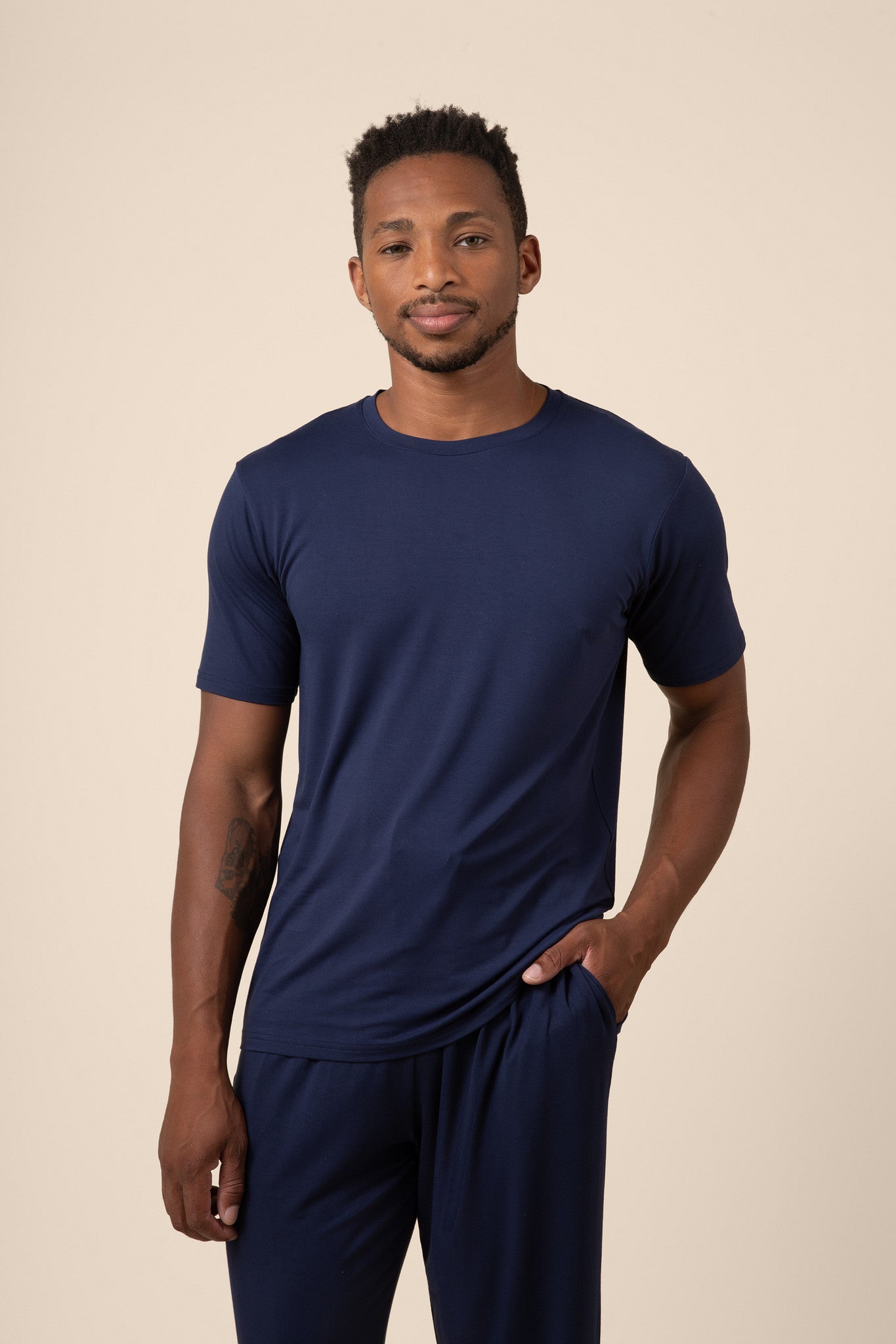 希少 ka na ta classic shirts / Wool Navy Men's Bamboo Crew Neck Tee in Navy | Kyte Baby