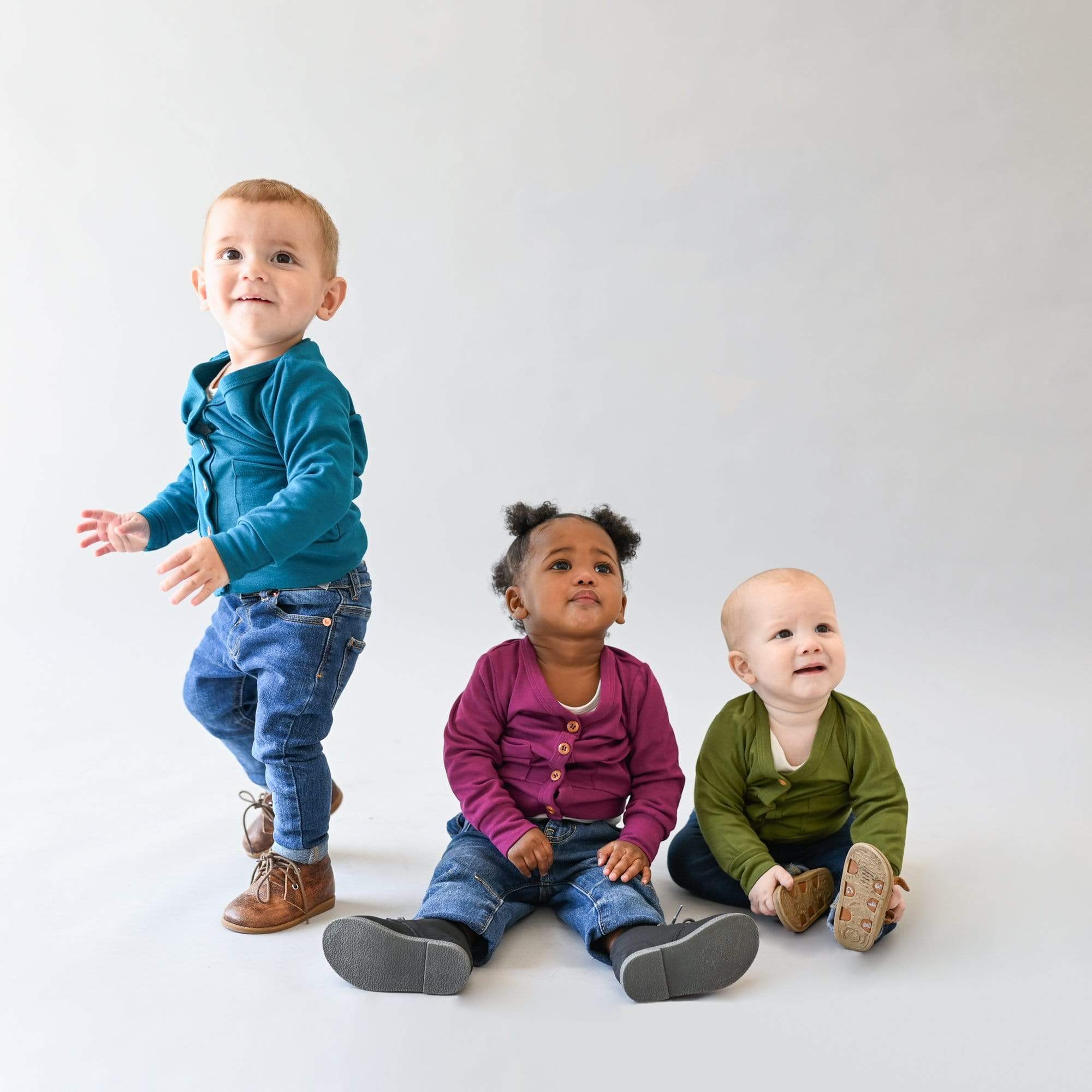 Kyte BABY Baby Cardigan Bamboo Jersey Cardigan in Dahlia