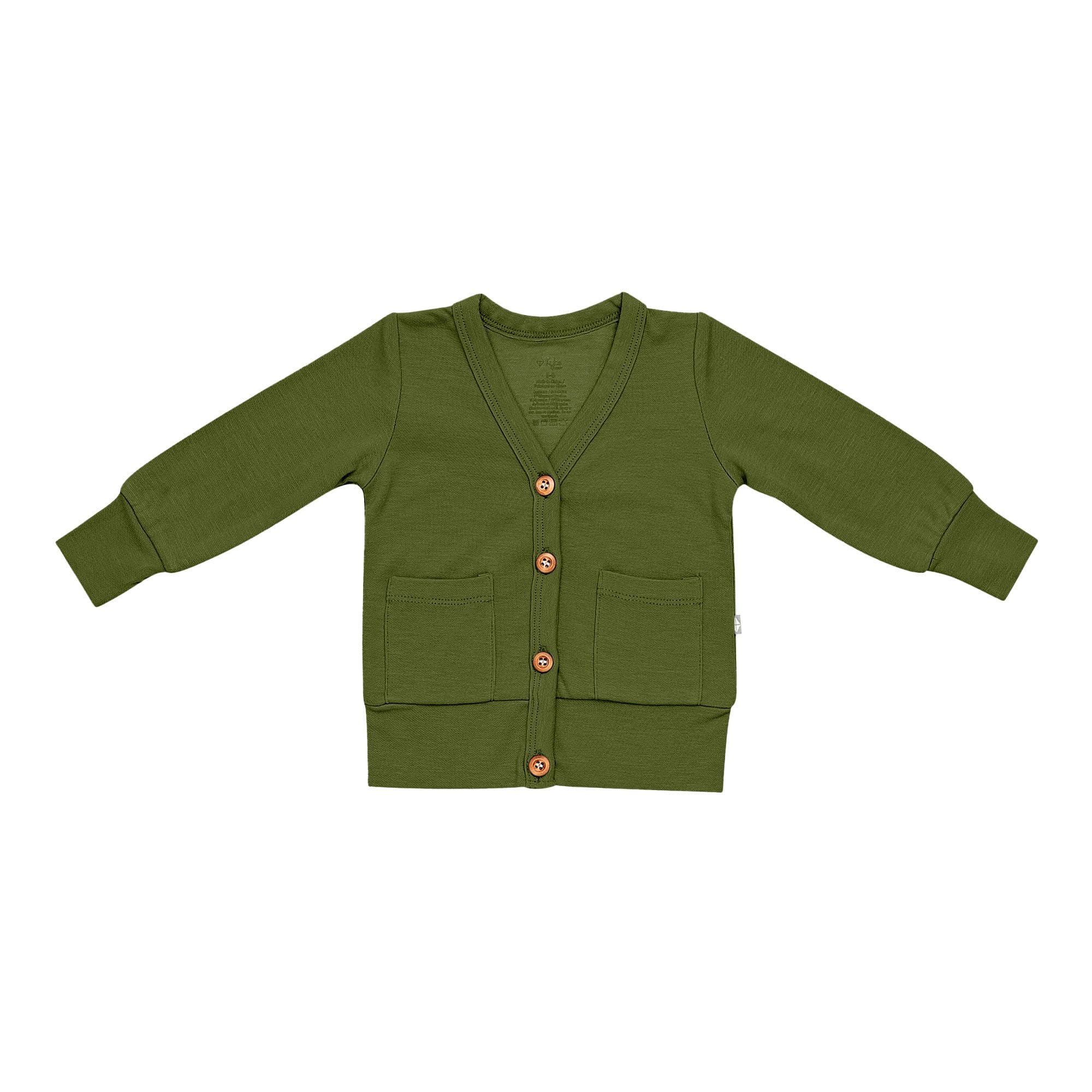 Kyte BABY Baby Cardigan Bamboo Jersey Cardigan in Olive