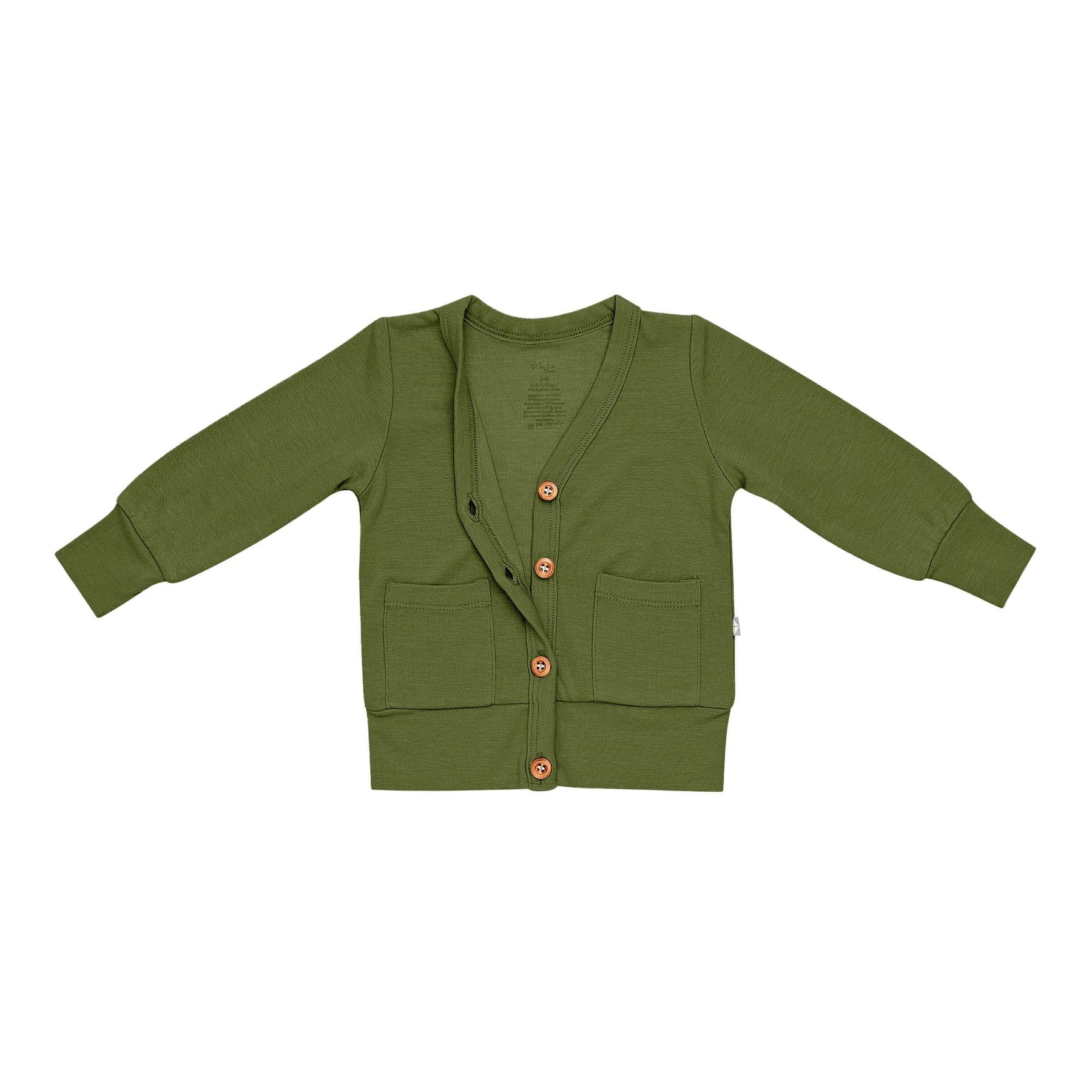 Kyte BABY Baby Cardigan Bamboo Jersey Cardigan in Olive