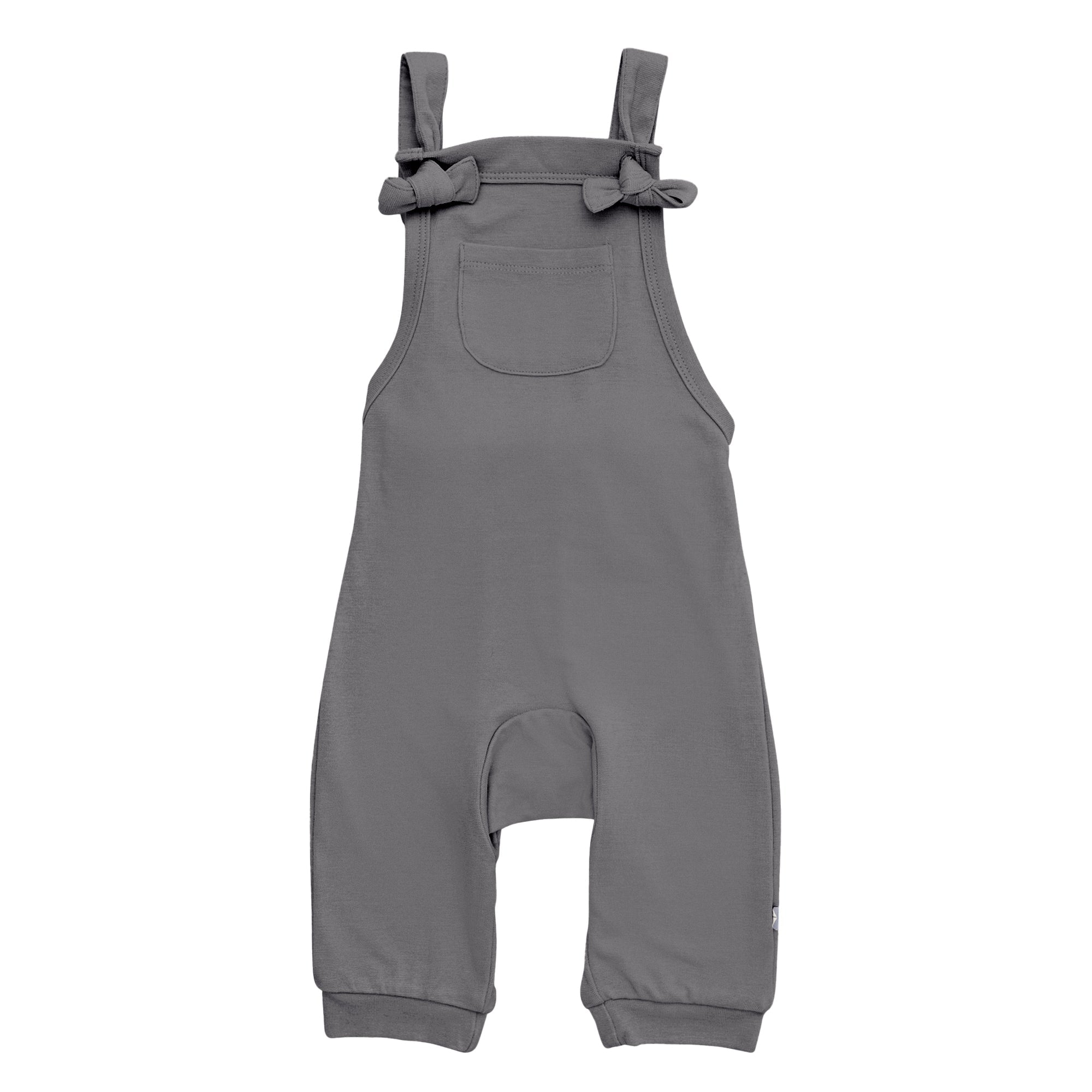 Kyte BABY Baby Overall Bamboo Jersey Overall in Charcoal