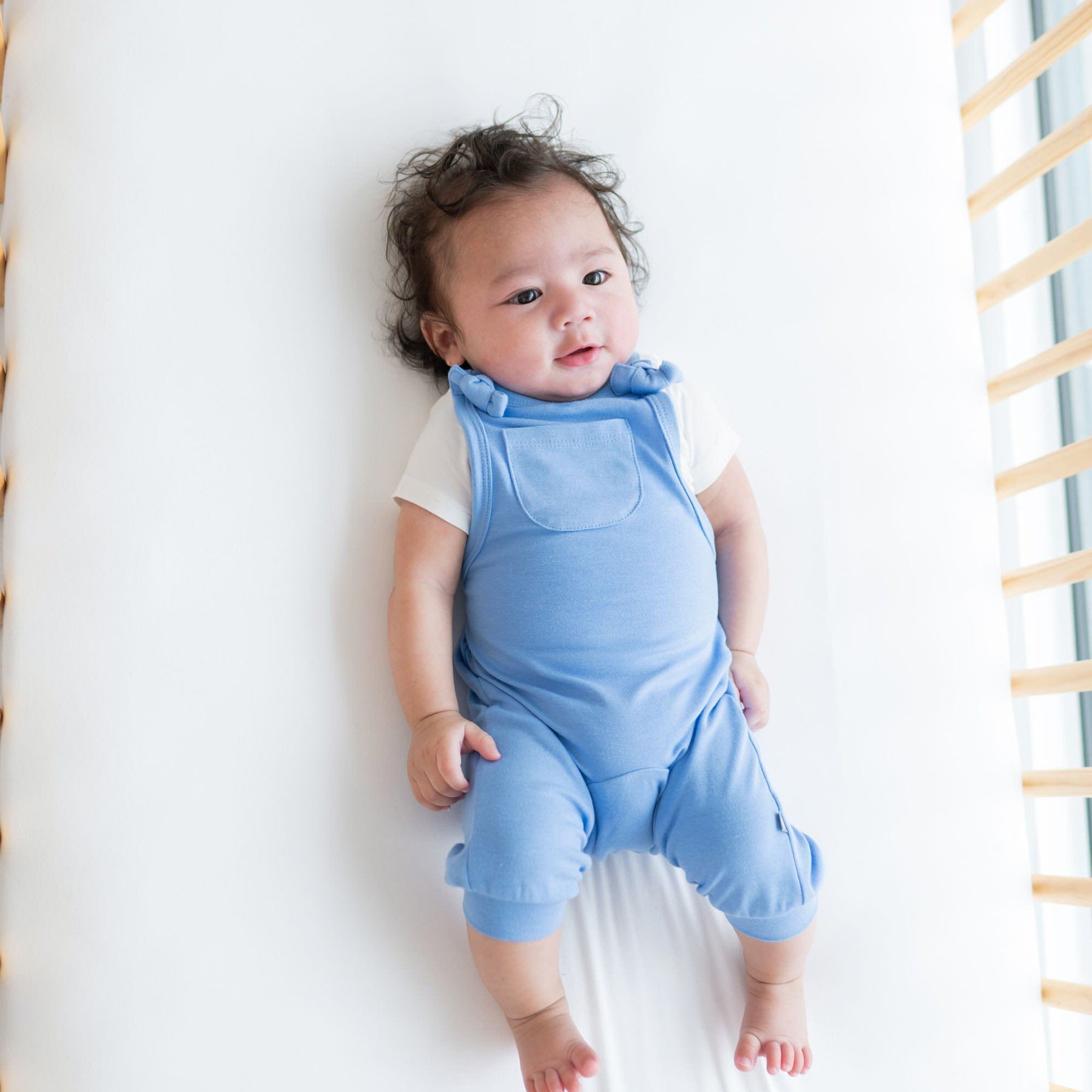 Kyte BABY Baby Overall Bamboo Jersey Overall in Periwinkle
