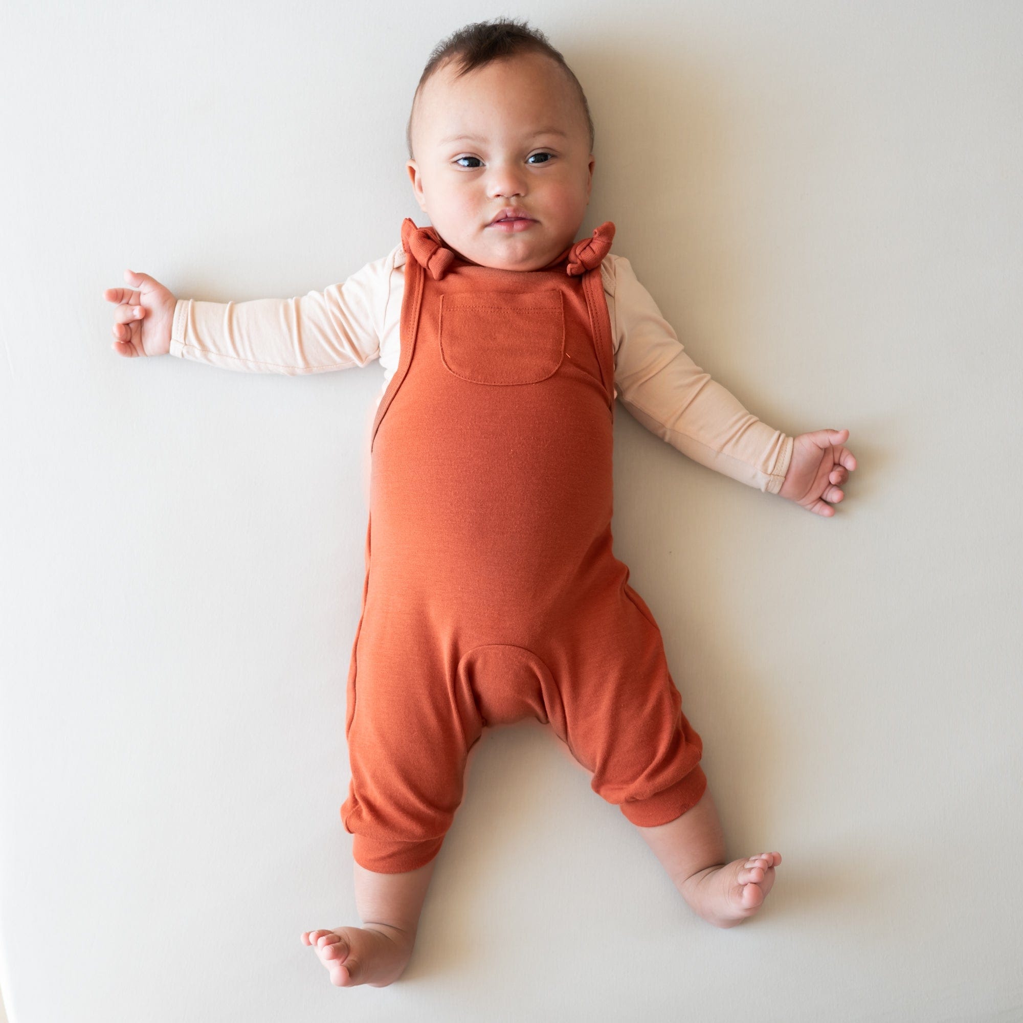 Kyte BABY Baby Overall Bamboo Jersey Overall in Rust