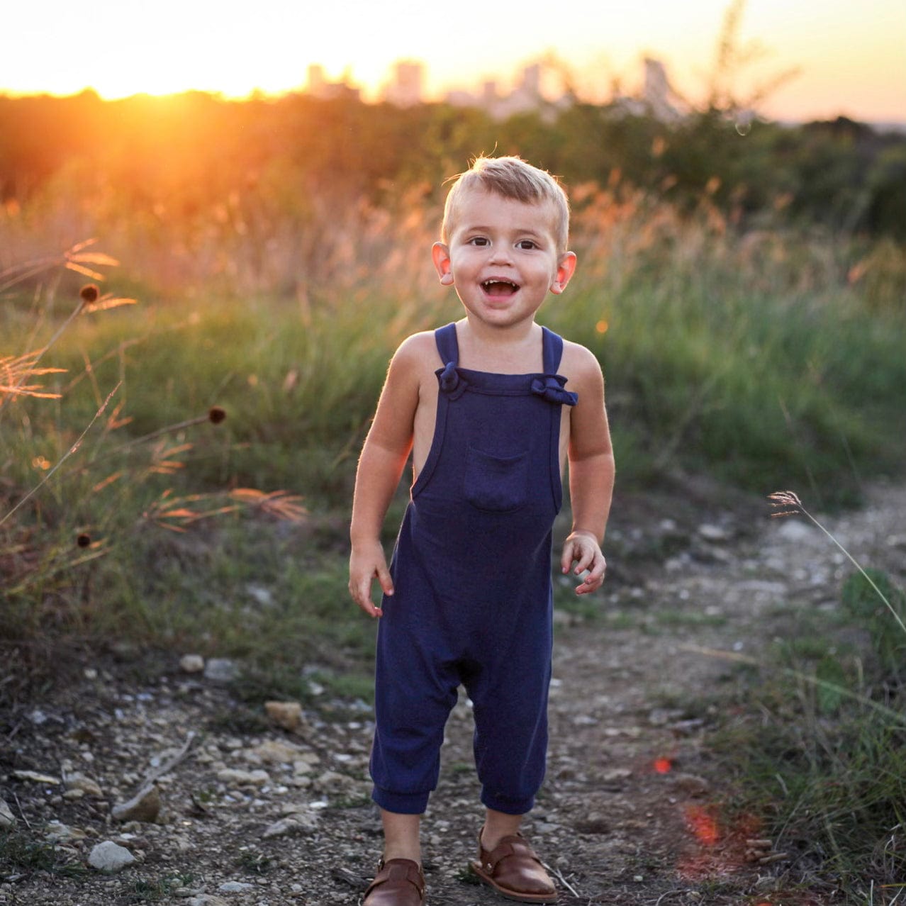 Kyte BABY Baby Overall Bamboo Jersey Overall in Tahoe