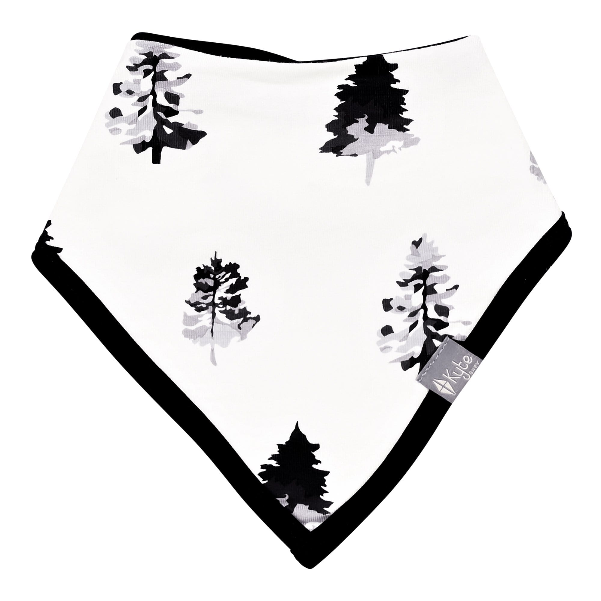 Kyte BABY Bib Black and White Tree Printed Bib in Black and White Tree