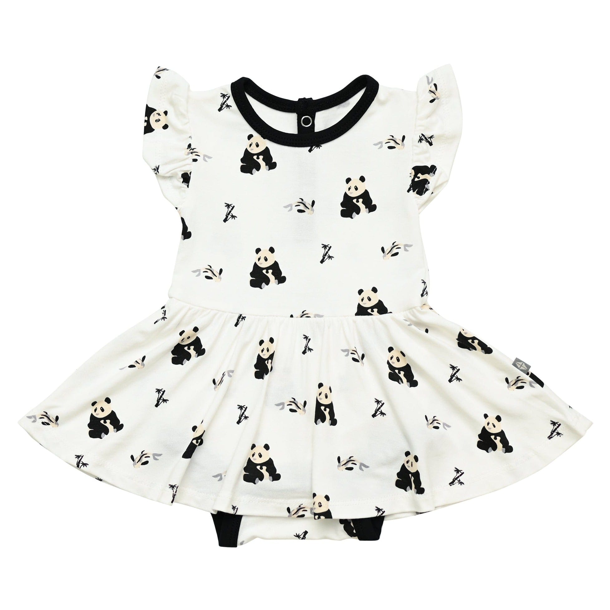 Kyte BABY Bodysuit Dress Twirl Bodysuit Dress in Black and White Zen