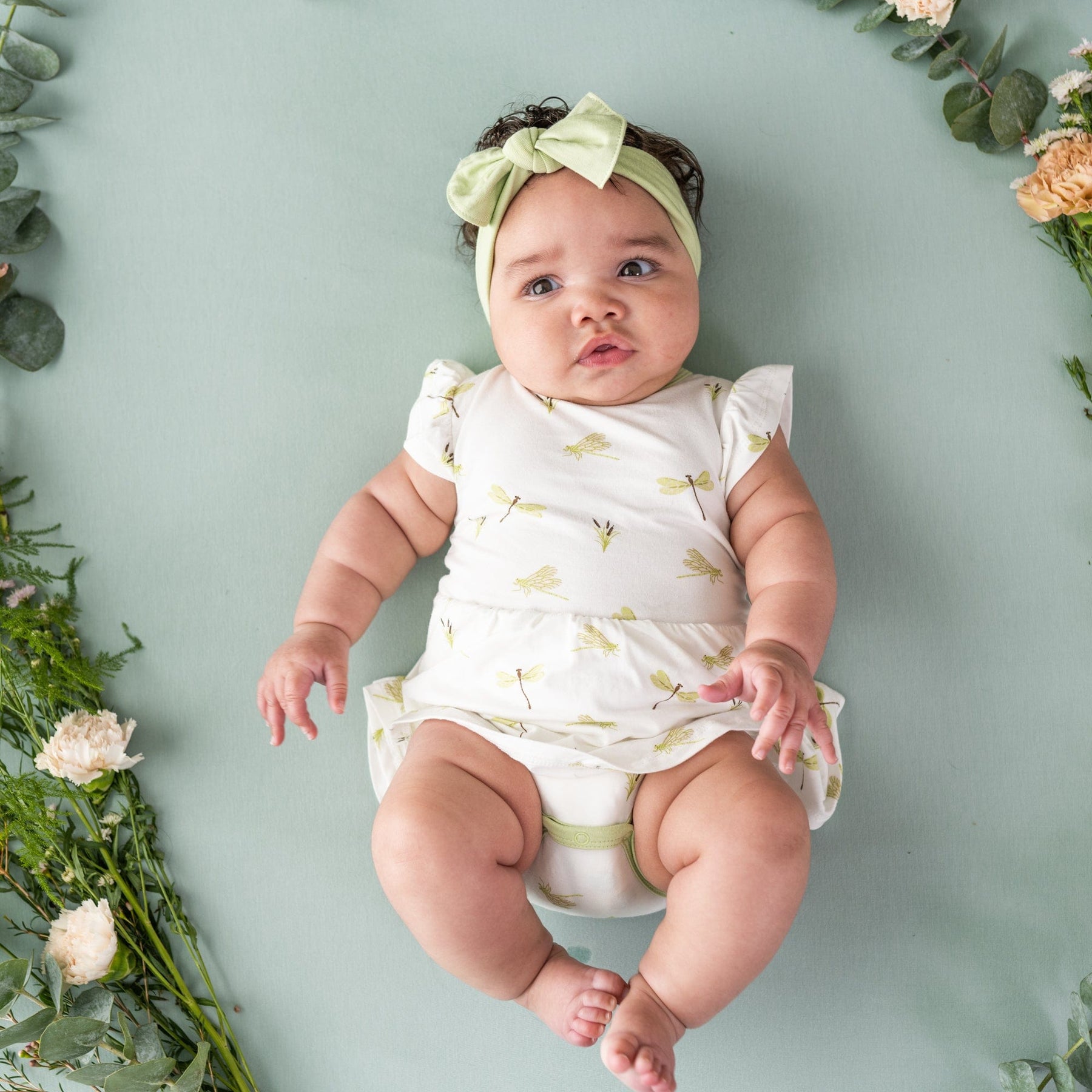 Kyte BABY Bodysuit Dress Twirl Bodysuit Dress in Dragonfly