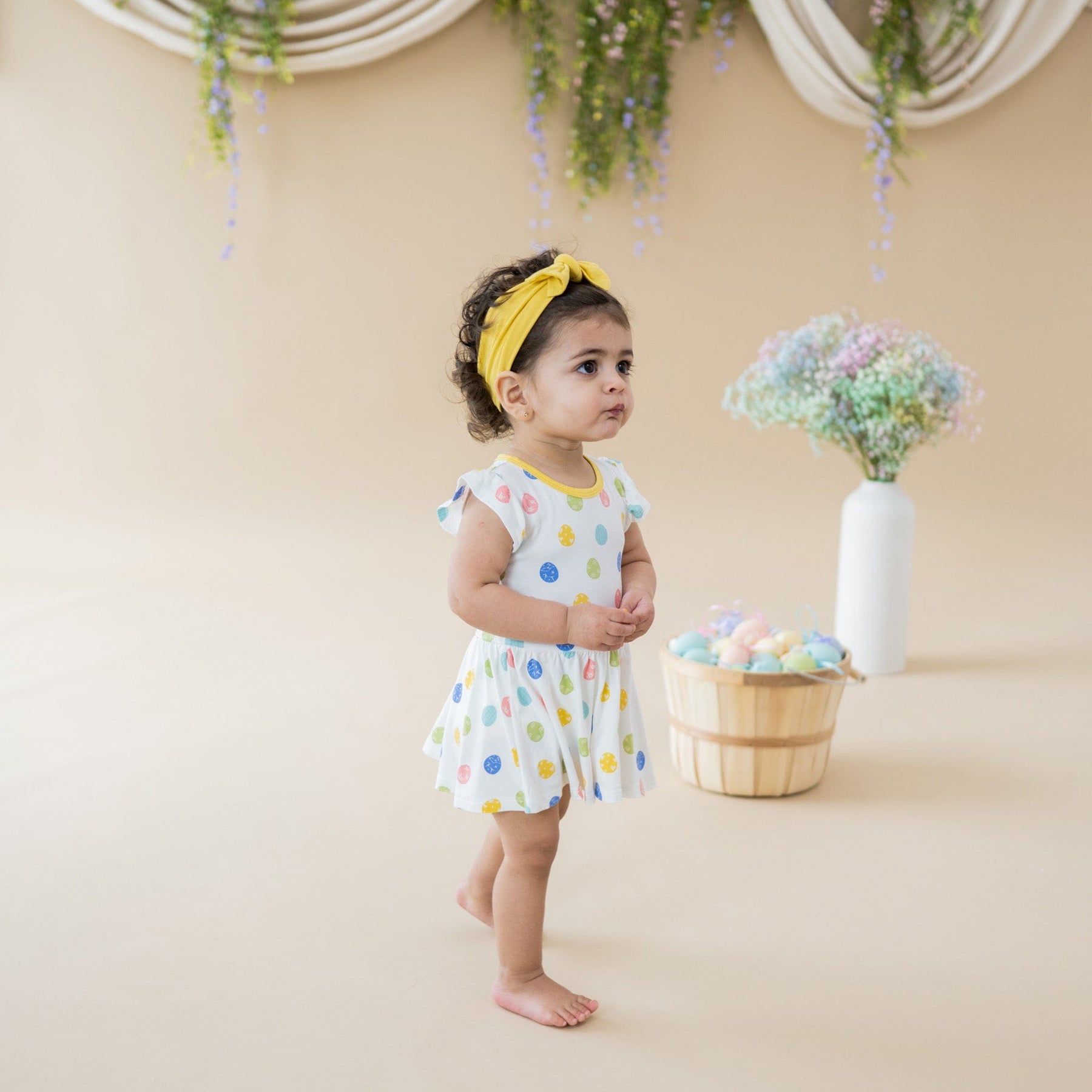 Kyte BABY Bodysuit Dress Twirl Bodysuit Dress in Spring Egg